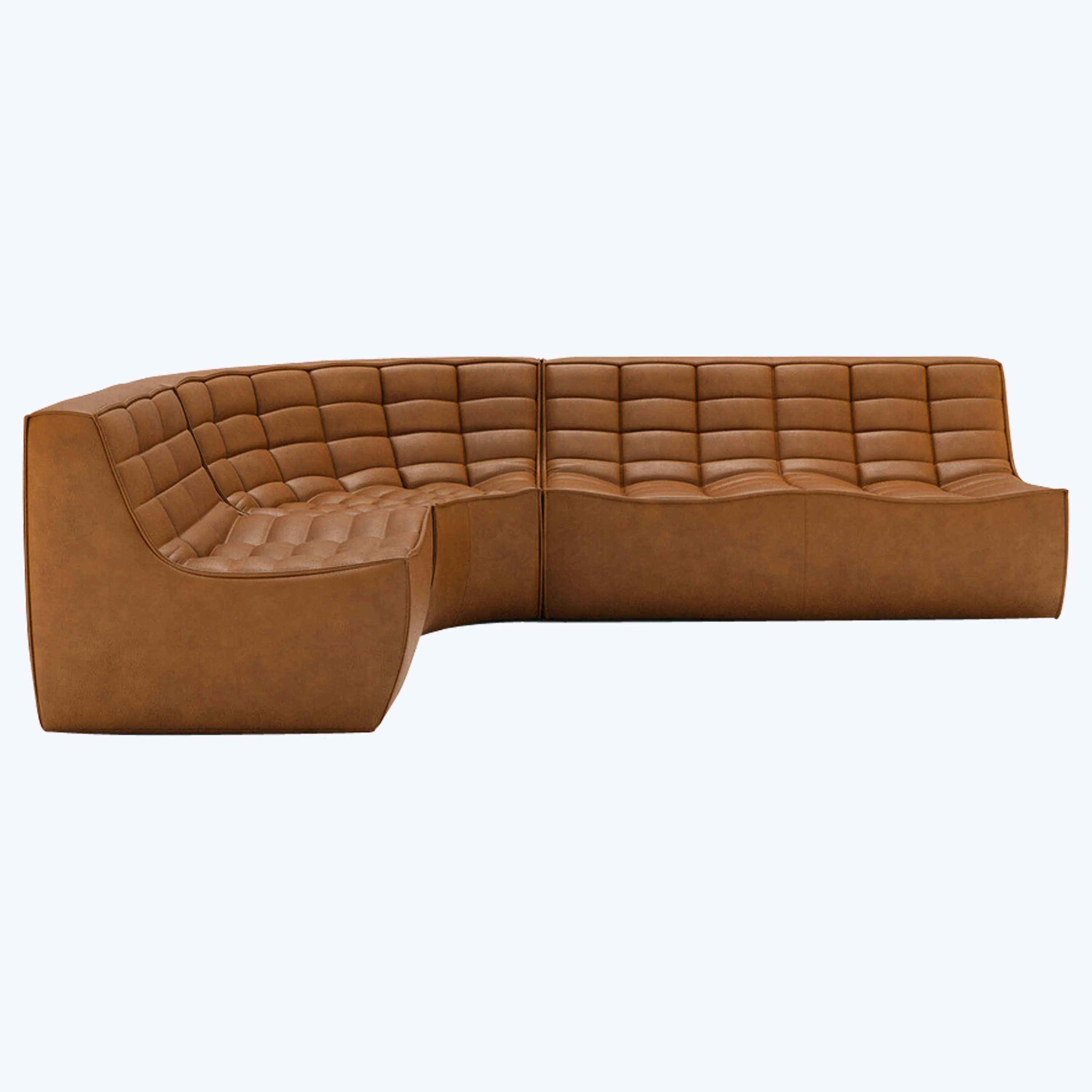 N701 Modular Leather Round-Corner Sectional