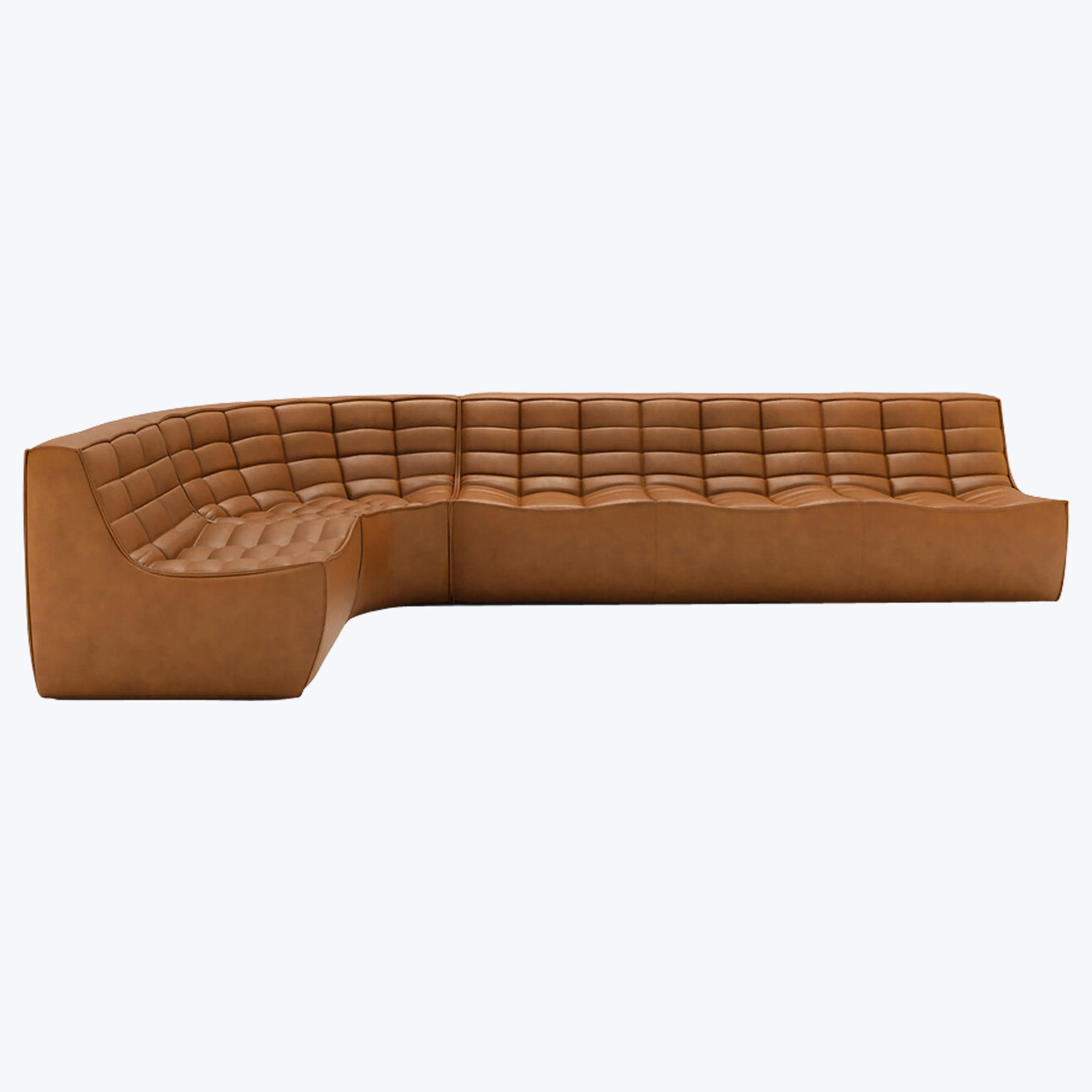 N701 Modular Leather Round-Corner Sectional