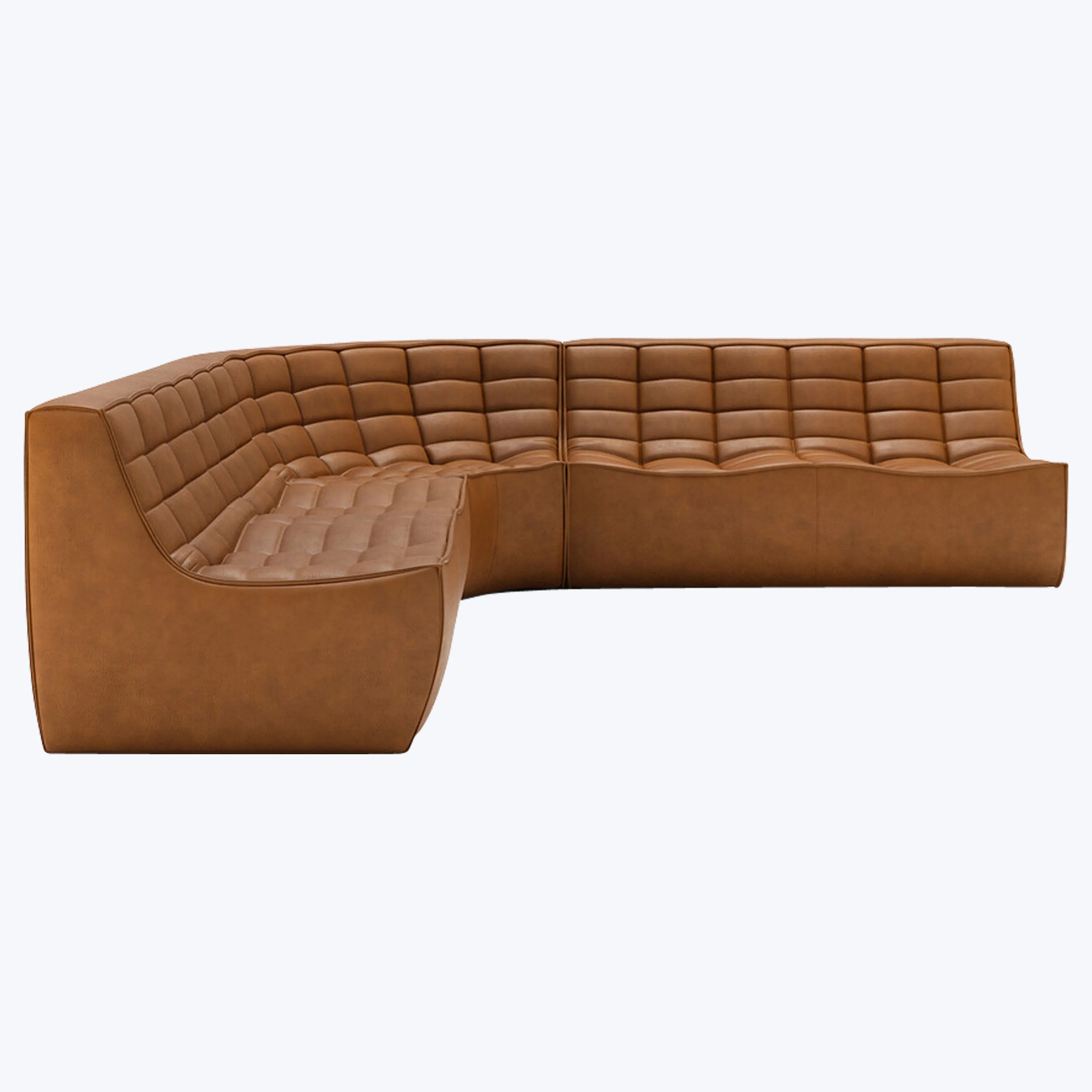 N701 Modular Leather Round-Corner Sectional
