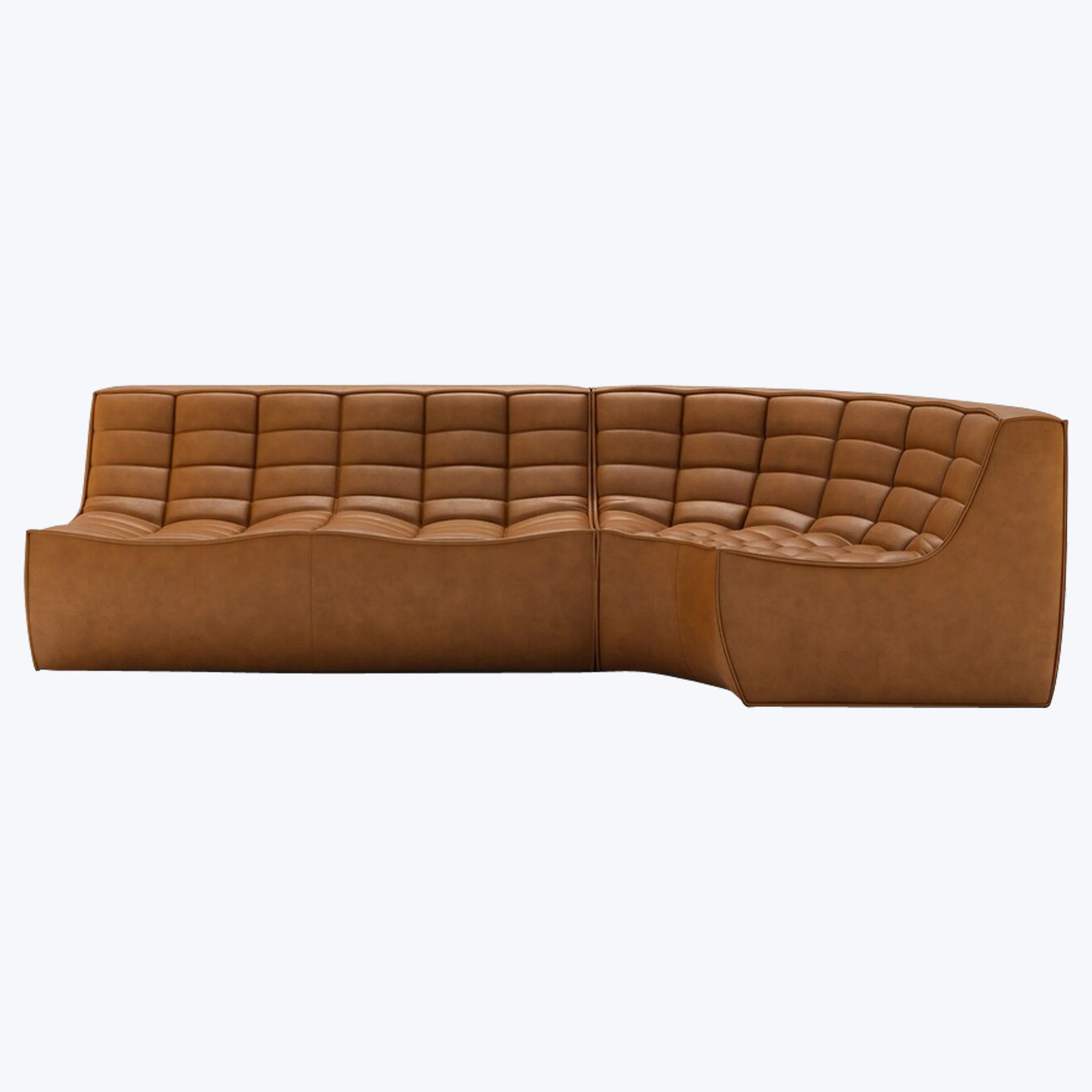 N701 Modular Leather Round-Corner Sectional