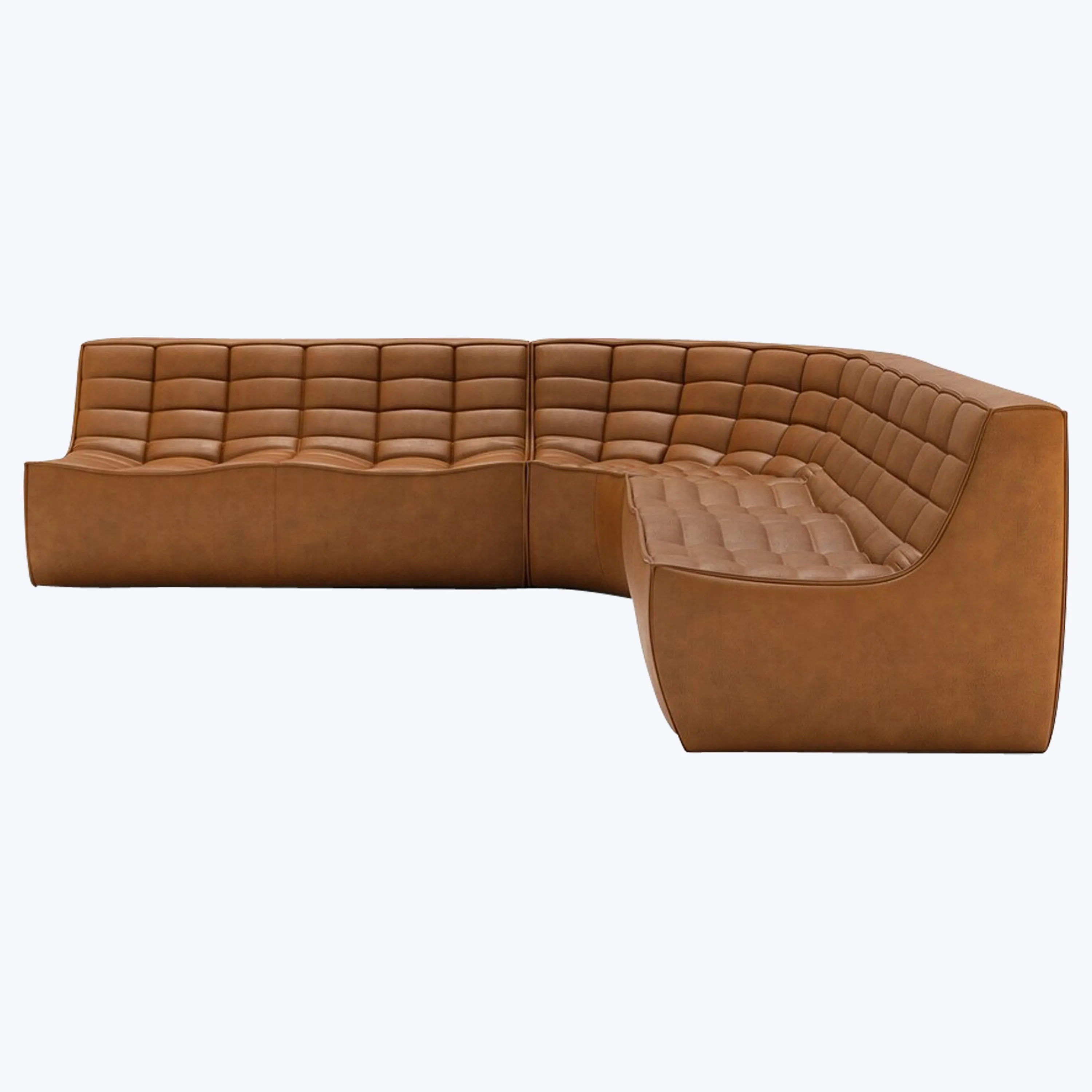 N701 Modular Leather Round-Corner Sectional
