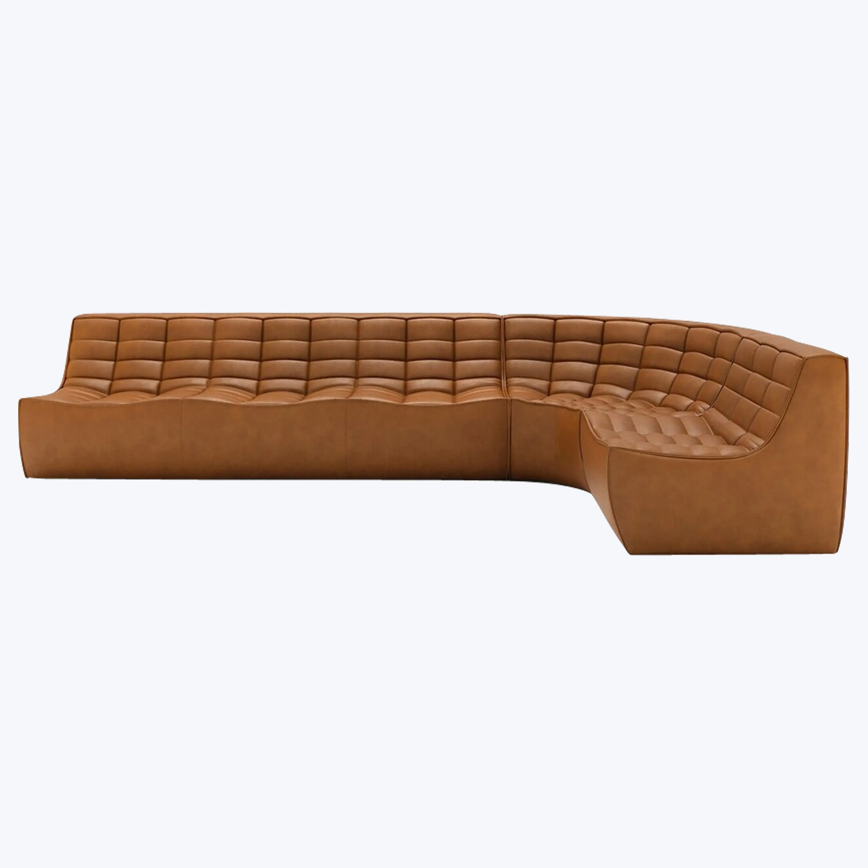 N701 Modular Leather Round-Corner Sectional