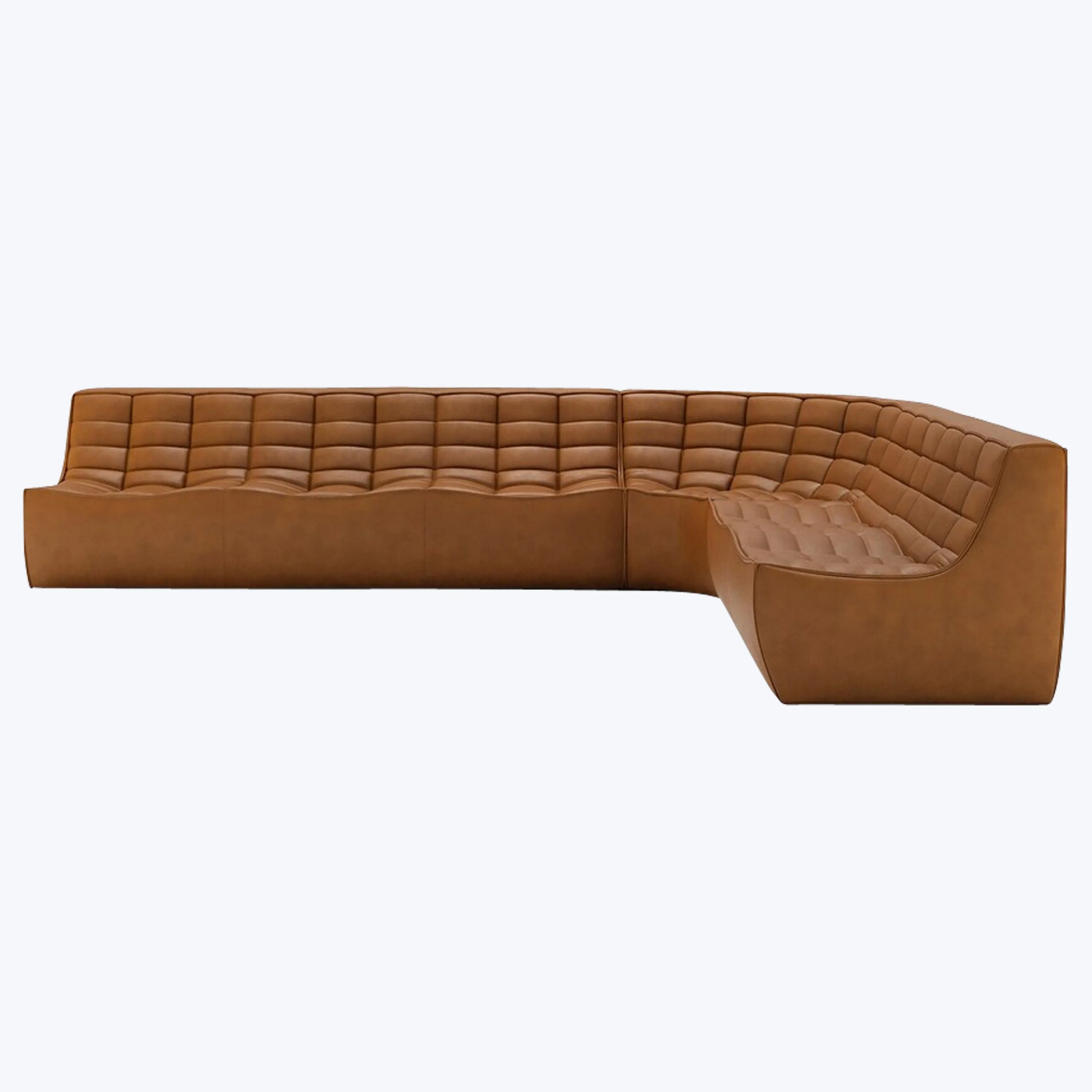 N701 Modular Leather Round-Corner Sectional