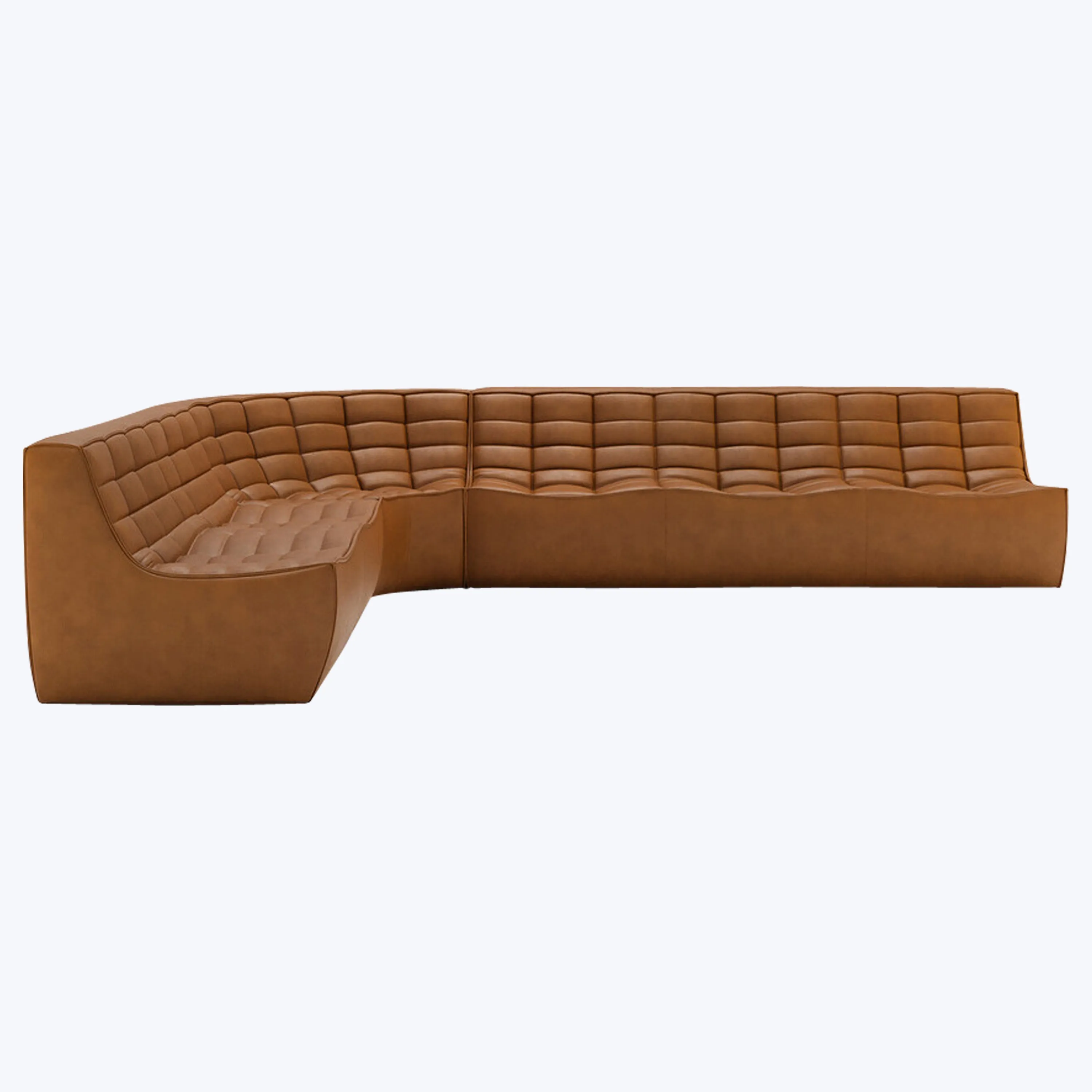 N701 Modular Leather Round-Corner Sectional