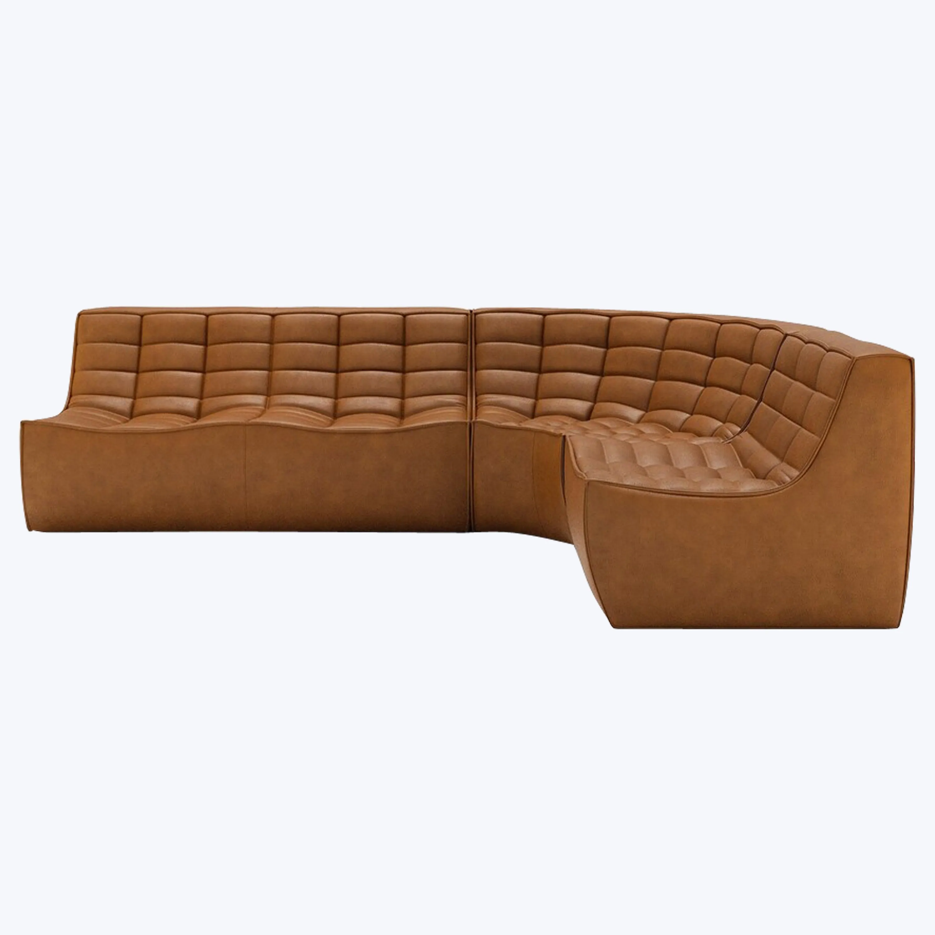 N701 Modular Leather Round-Corner Sectional