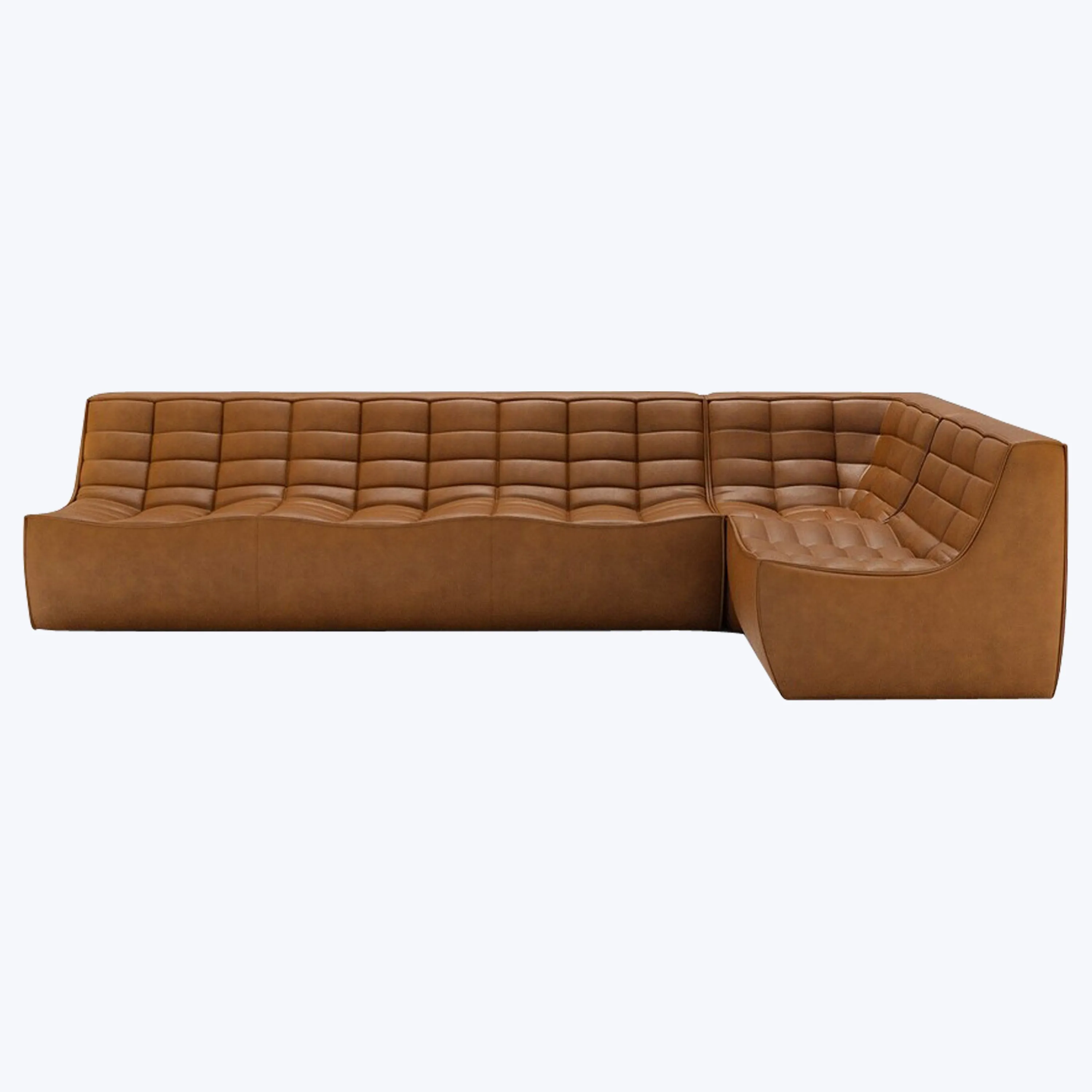 N701 Modular Leather Square-Corner Sectional