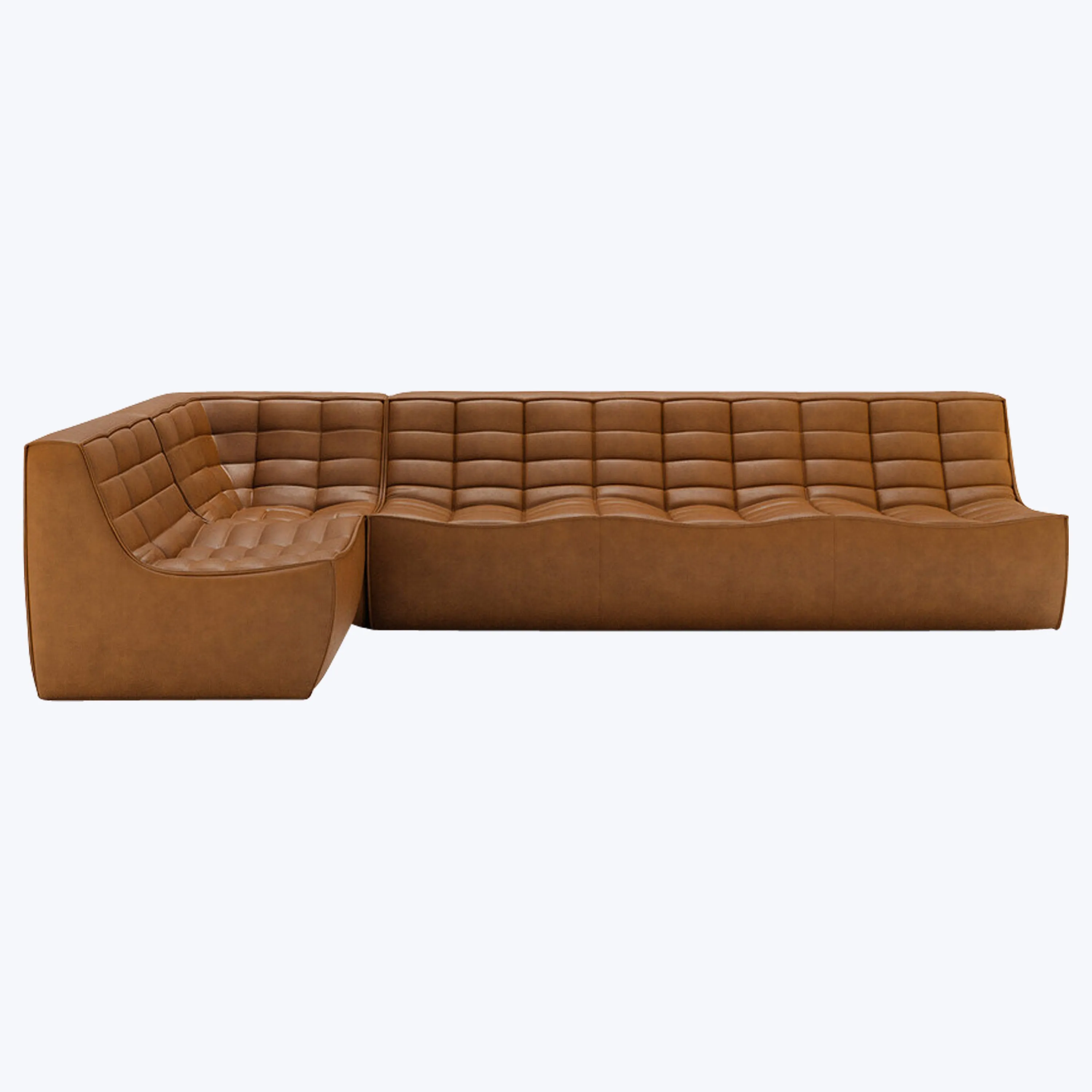 N701 Modular Leather Square-Corner Sectional