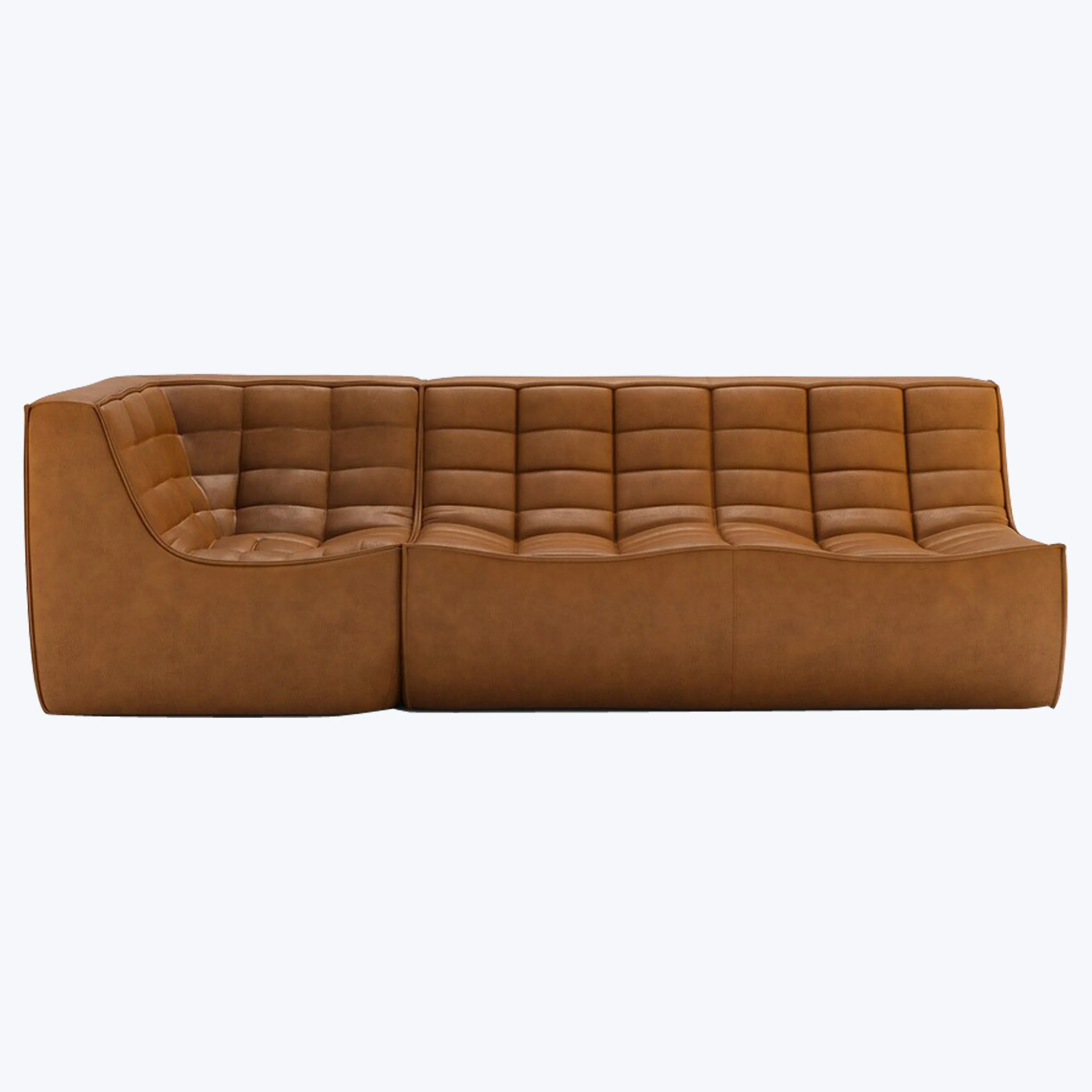 N701 Modular Leather Square-Corner Sectional