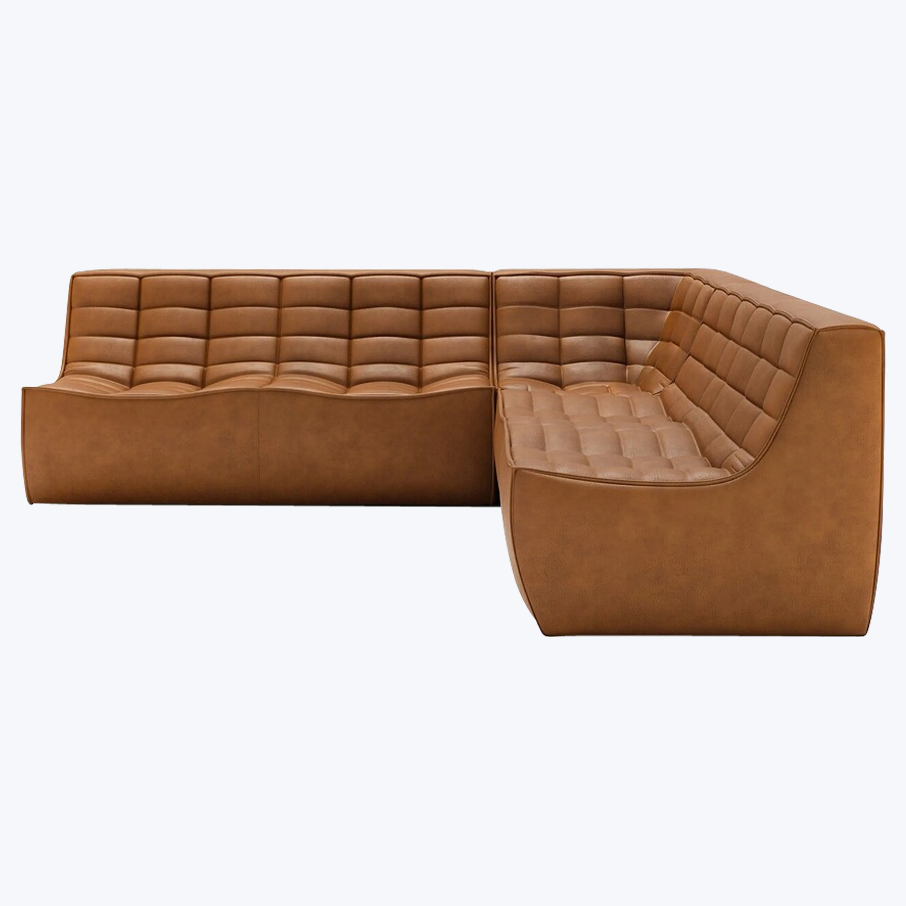 N701 Modular Leather Square-Corner Sectional