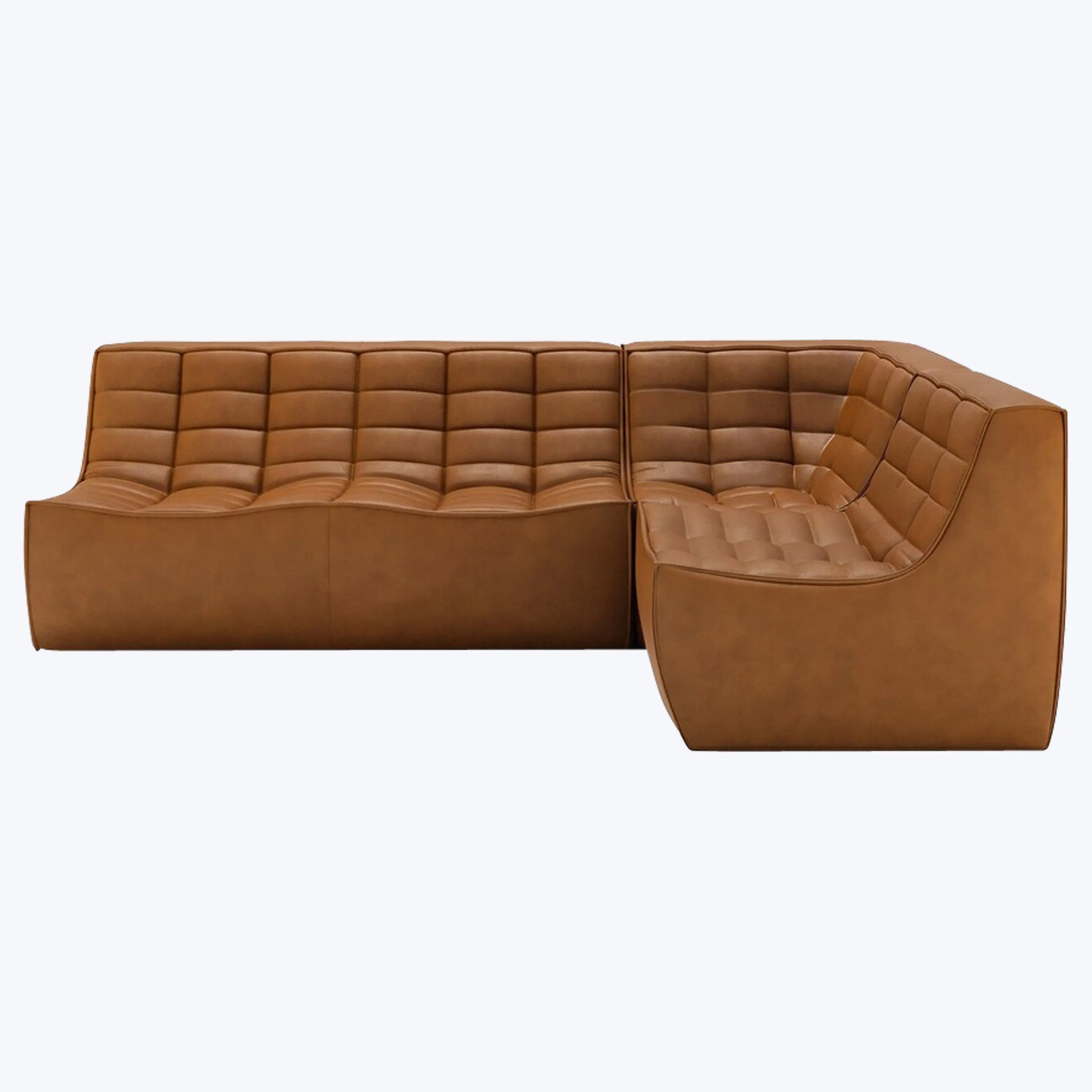 N701 Modular Leather Square-Corner Sectional