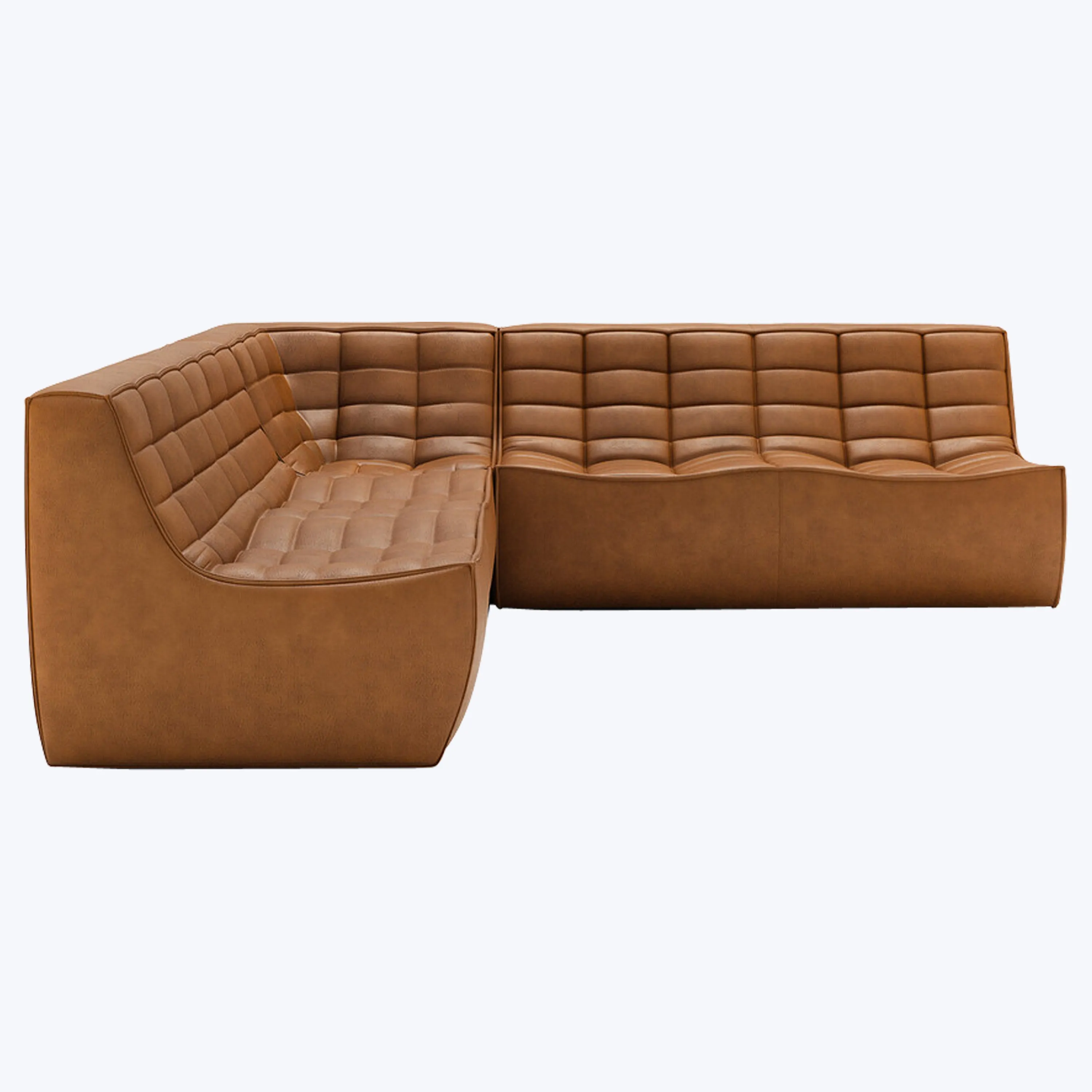 N701 Modular Leather Square-Corner Sectional