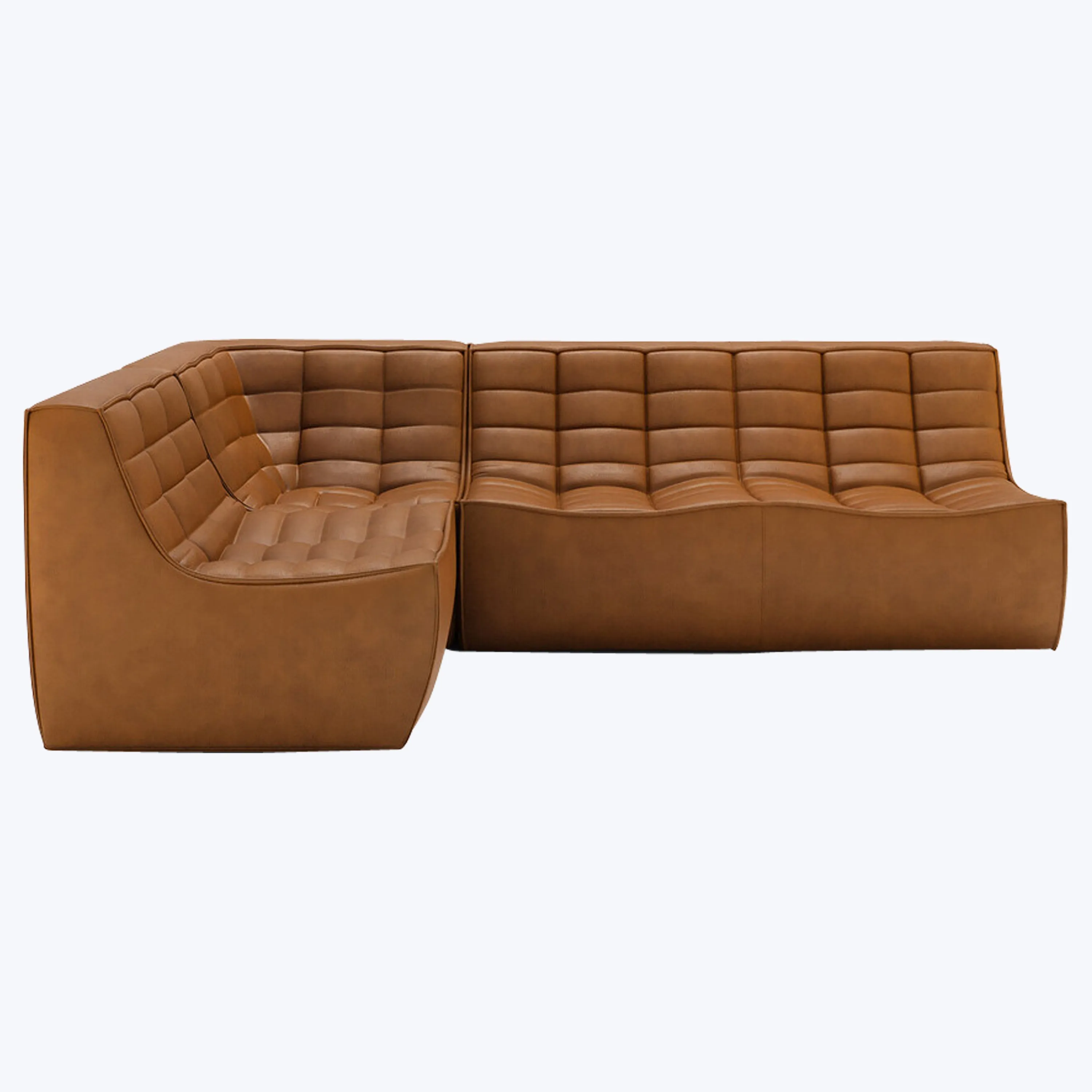 N701 Modular Leather Square-Corner Sectional