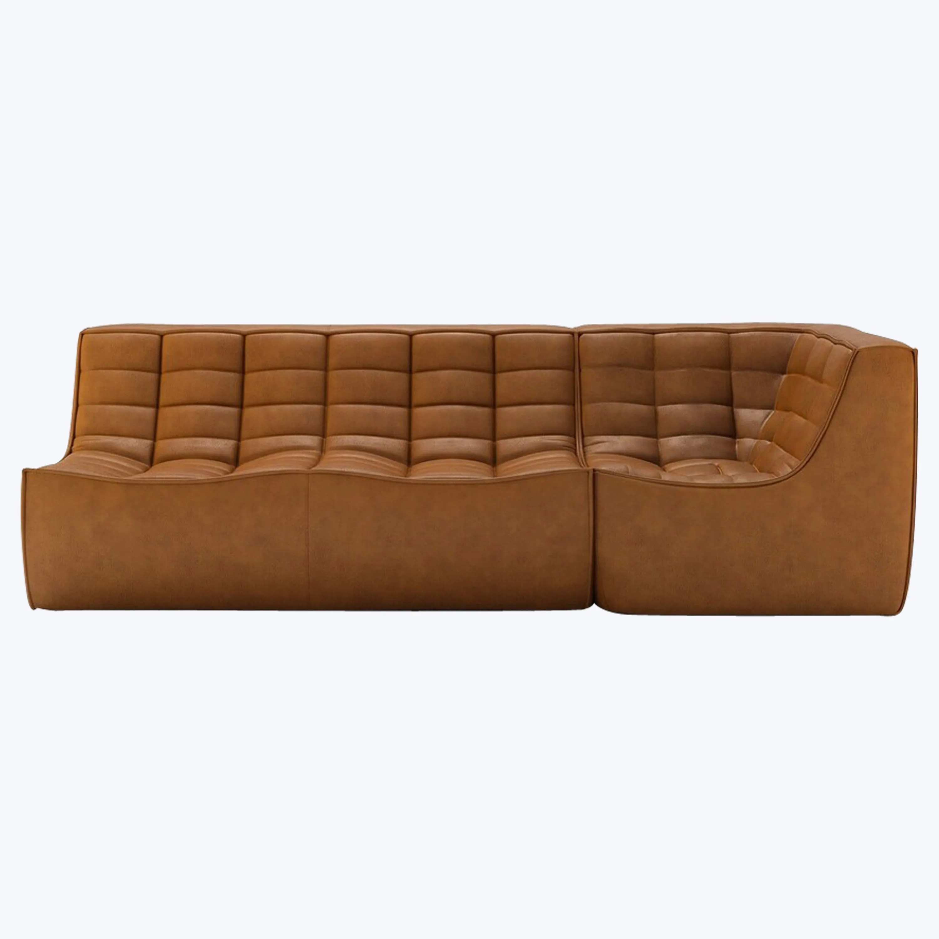N701 Modular Leather Square-Corner Sectional
