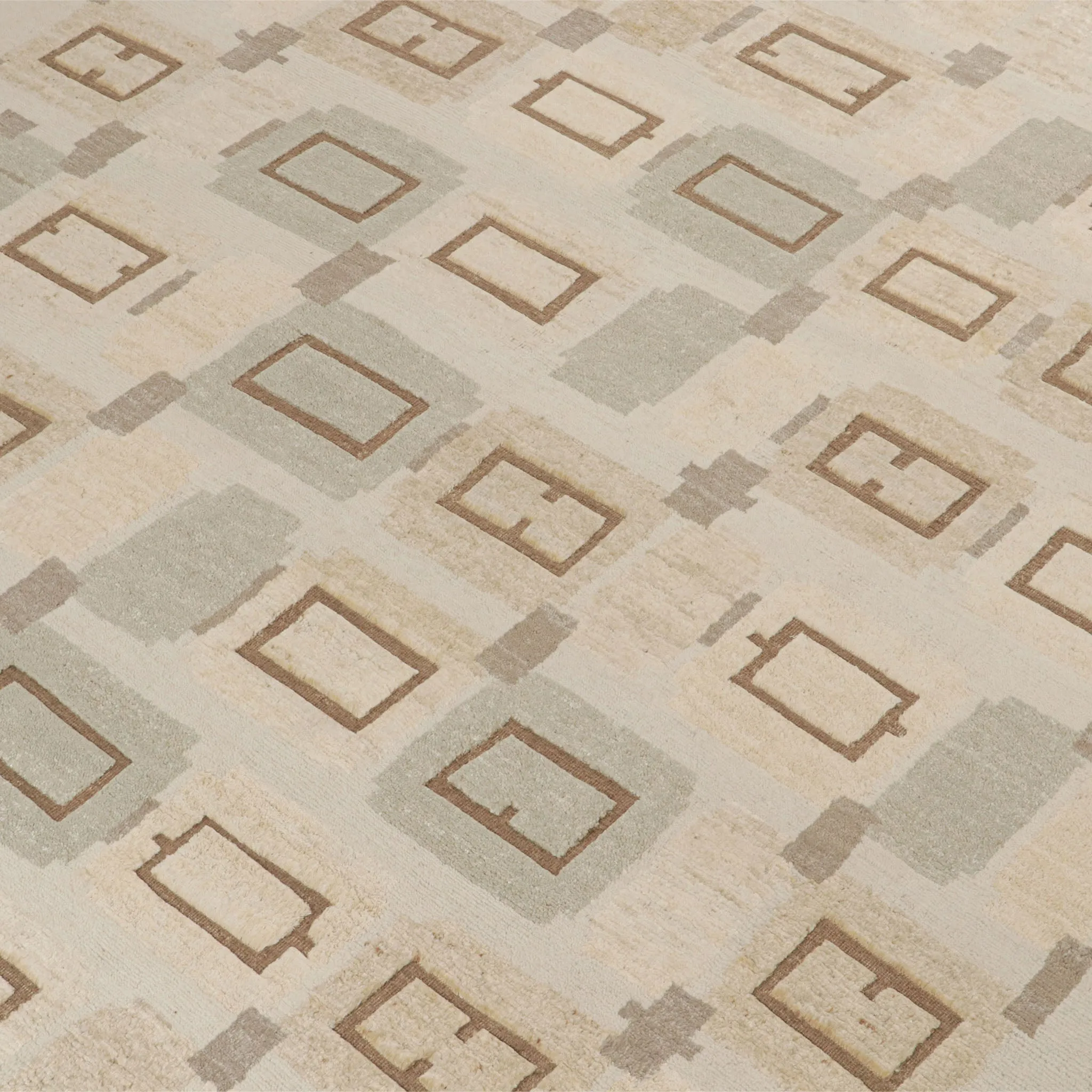 Natural Modern Wool Rug - 9' x 12'