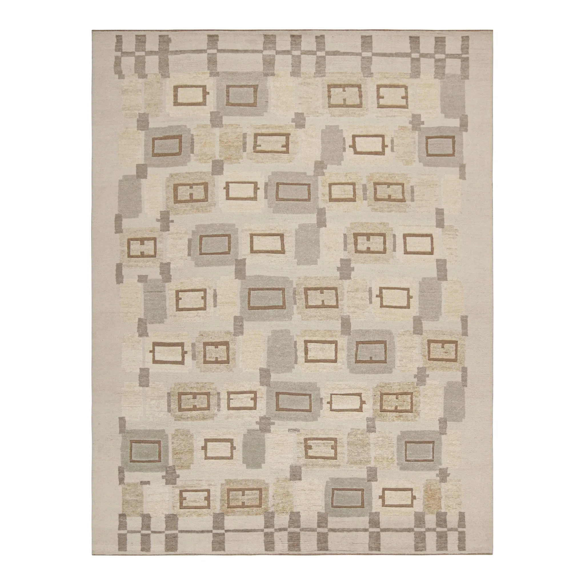 Natural Modern Wool Rug - 9' x 12'