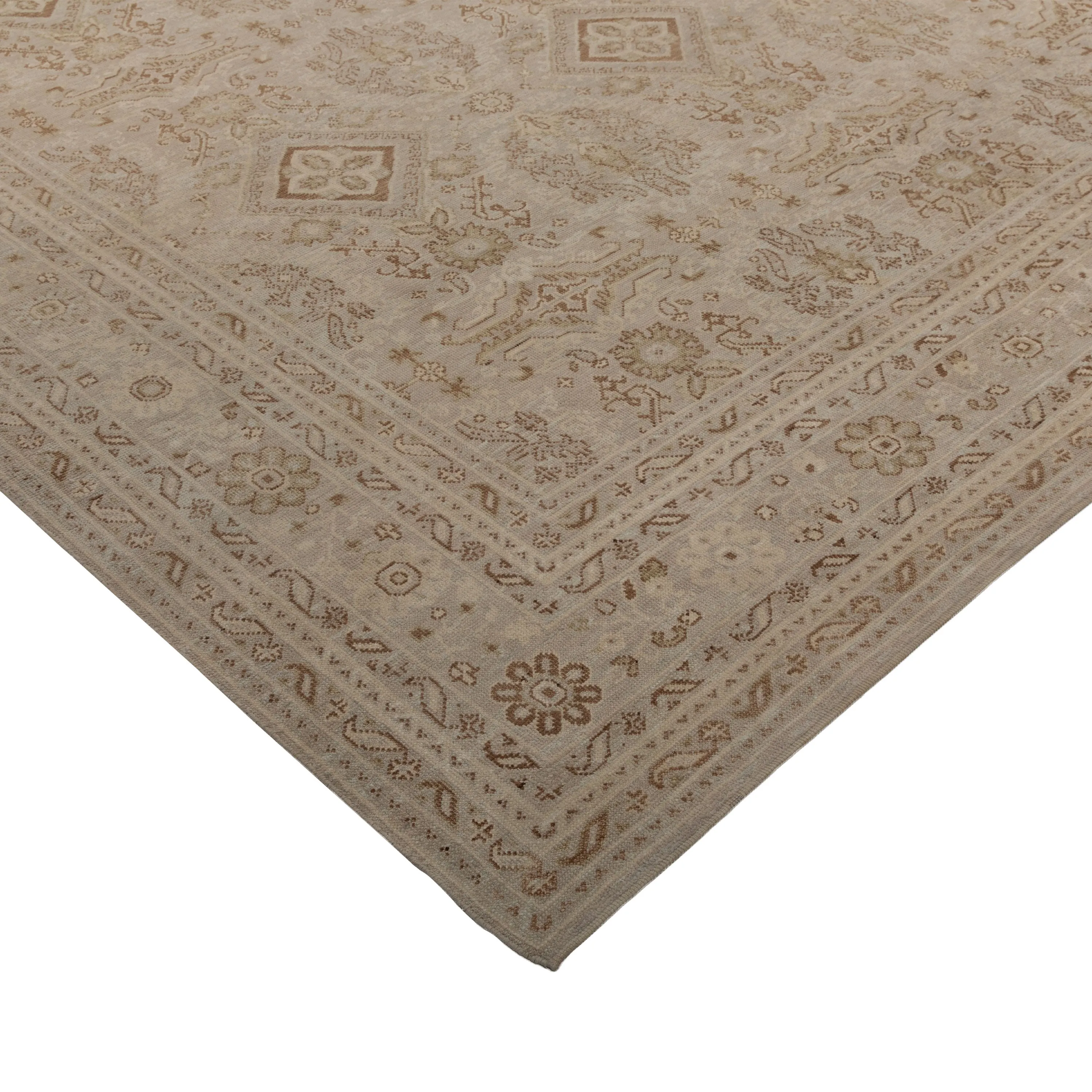 Natural Traditional Silk Rug - 11'10" x 14'9"