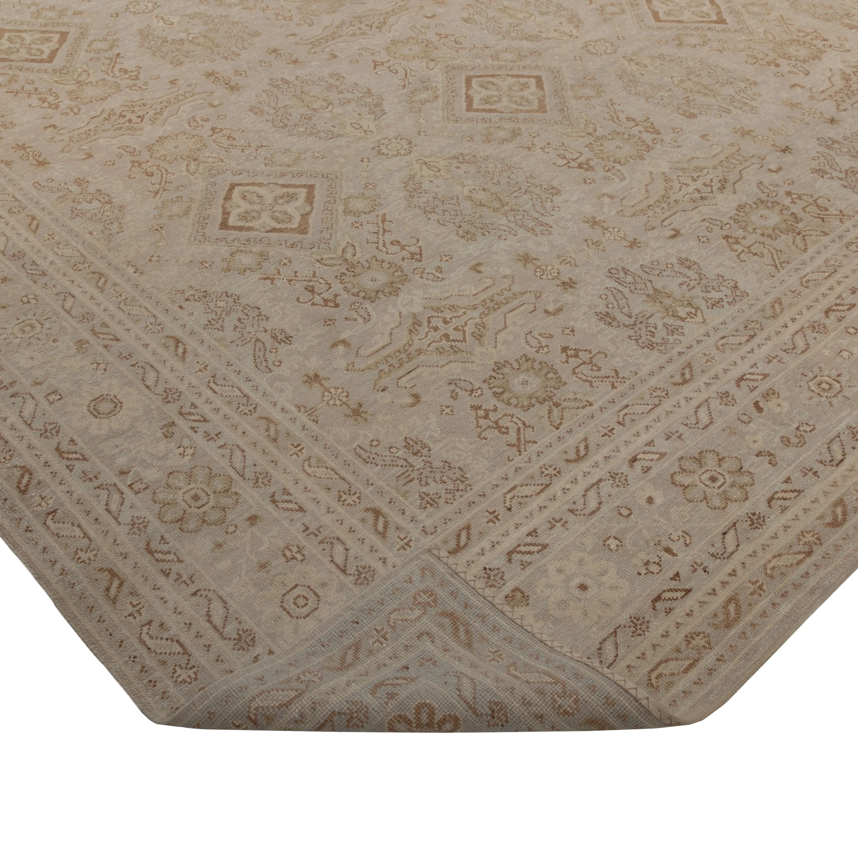 Natural Traditional Silk Rug - 11'10" x 14'9"