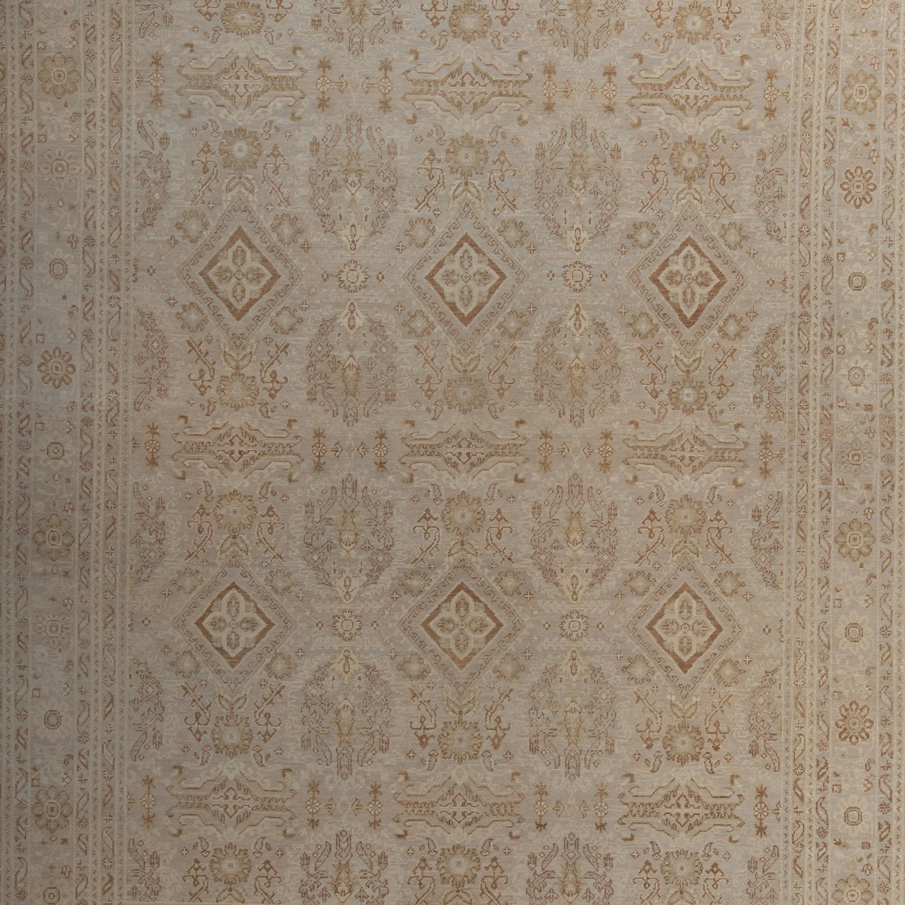Natural Traditional Silk Rug - 11'10" x 14'9"
