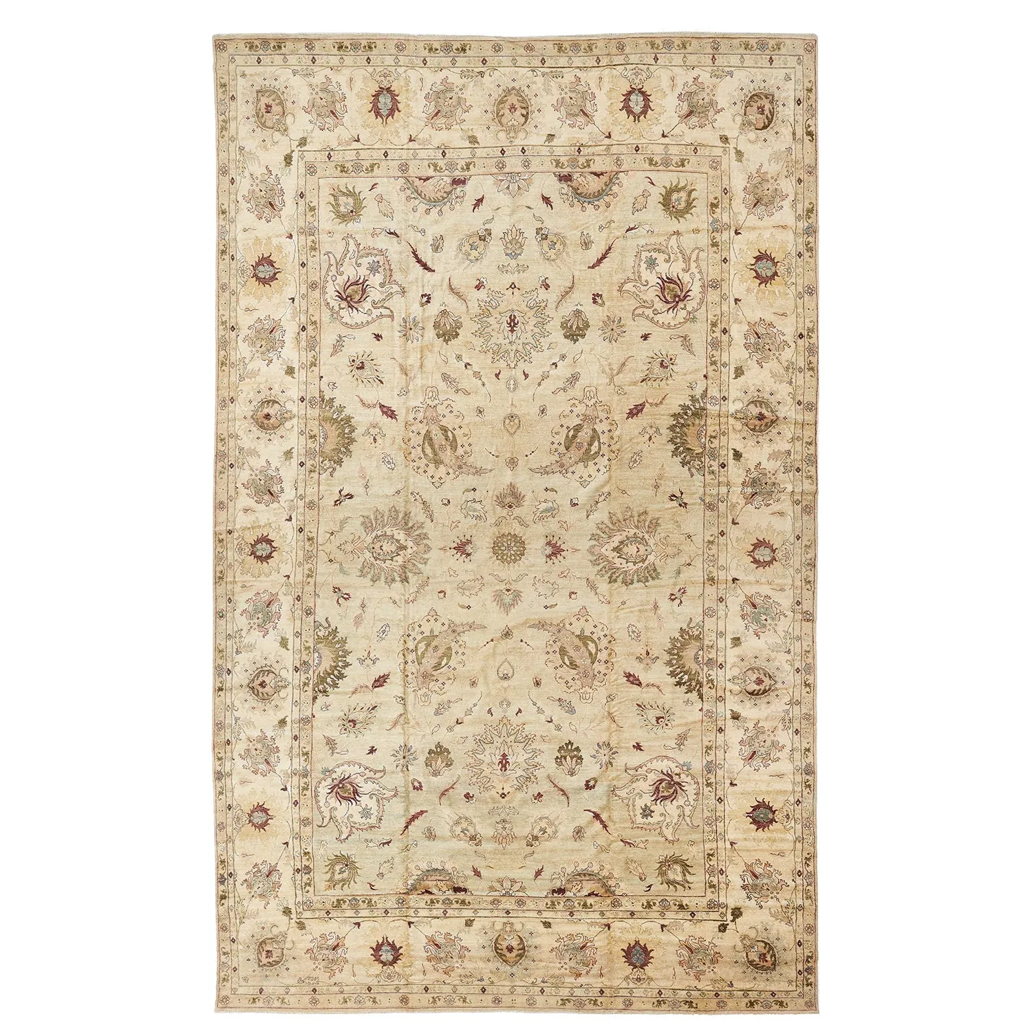 Natural Traditional Wool Rug - 12'9" x 21'2"