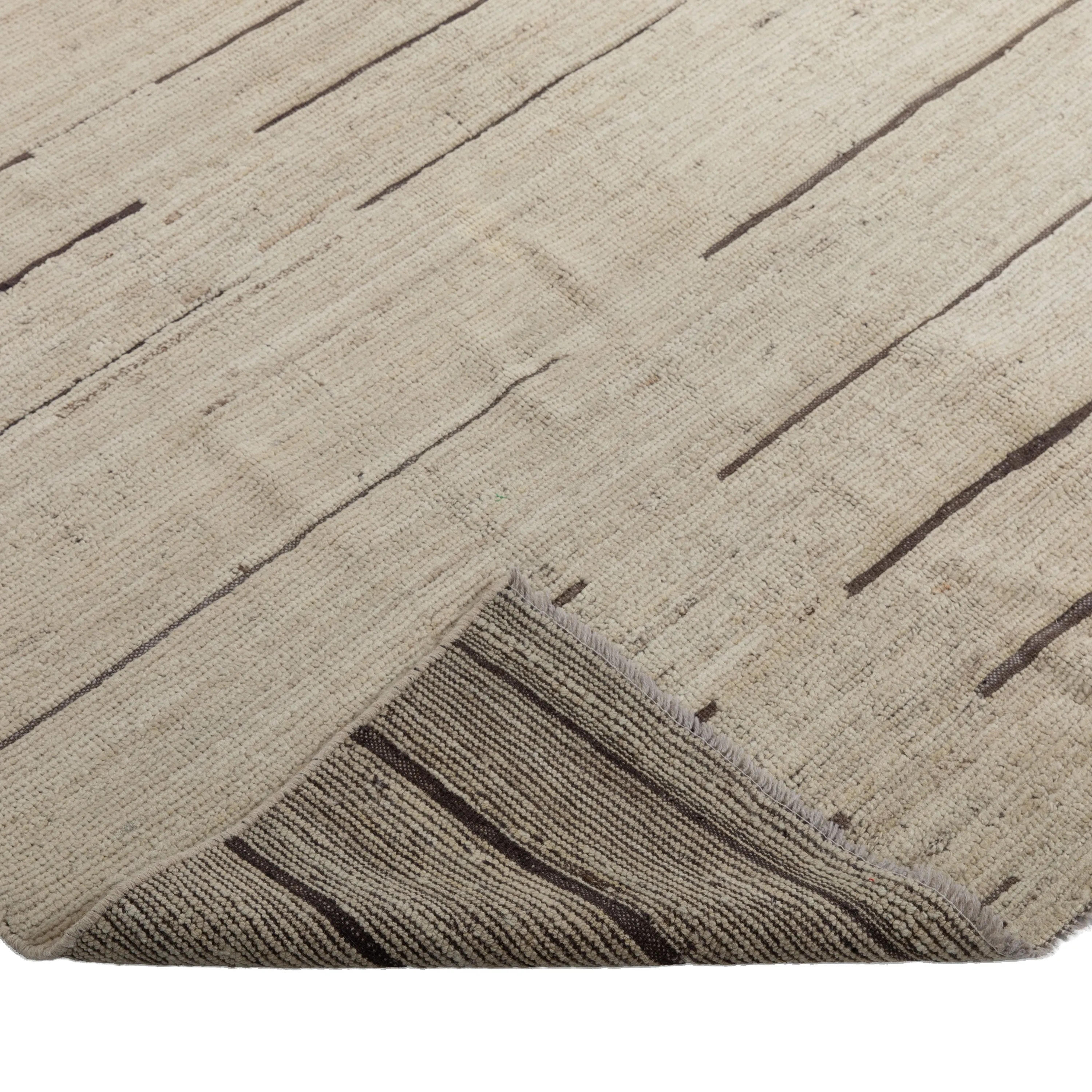 Natural Zameen Transitional Wool Rug - 5'6" x 9'1"