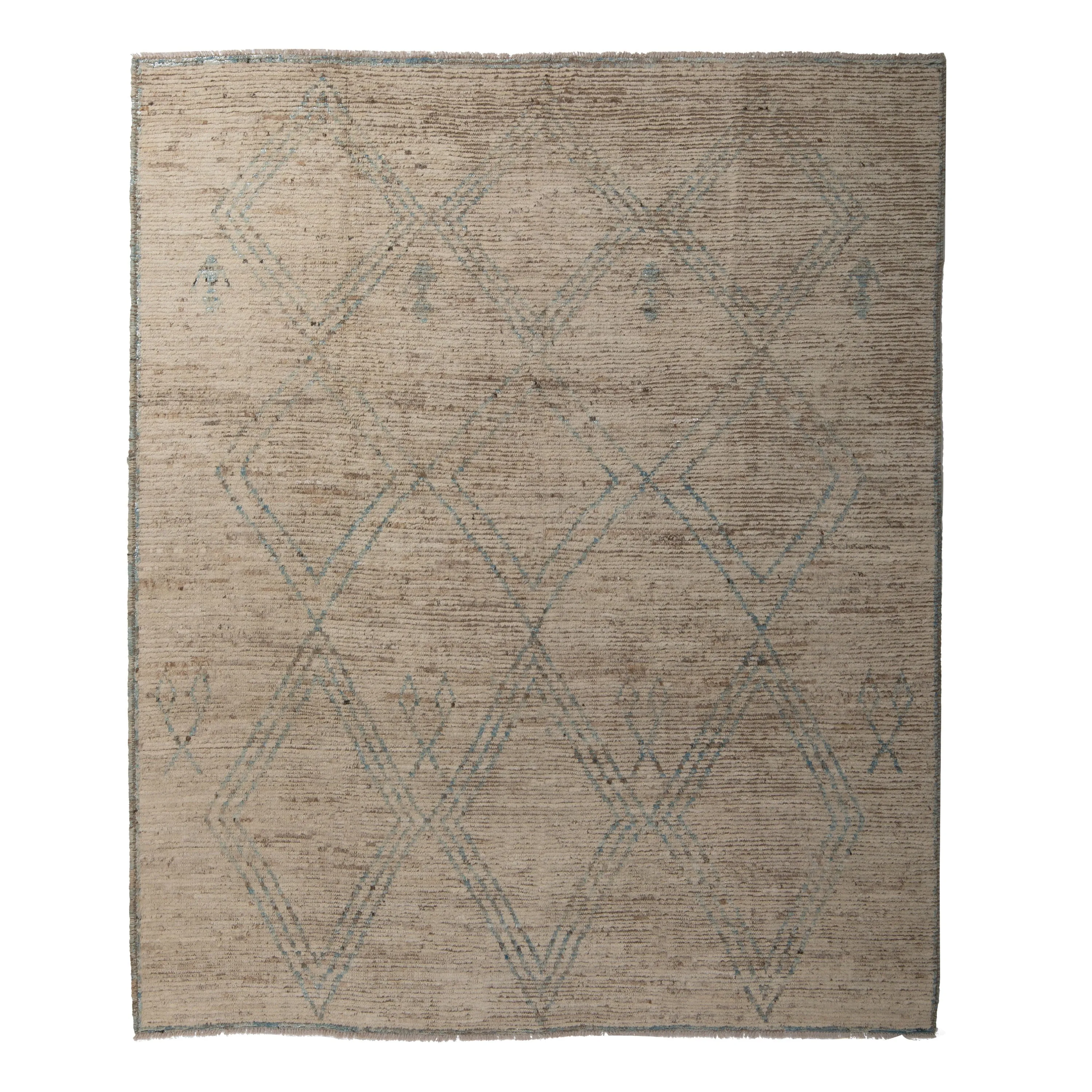 Natural Zameen Transitional Wool Rug - 8'4" x 9'6"