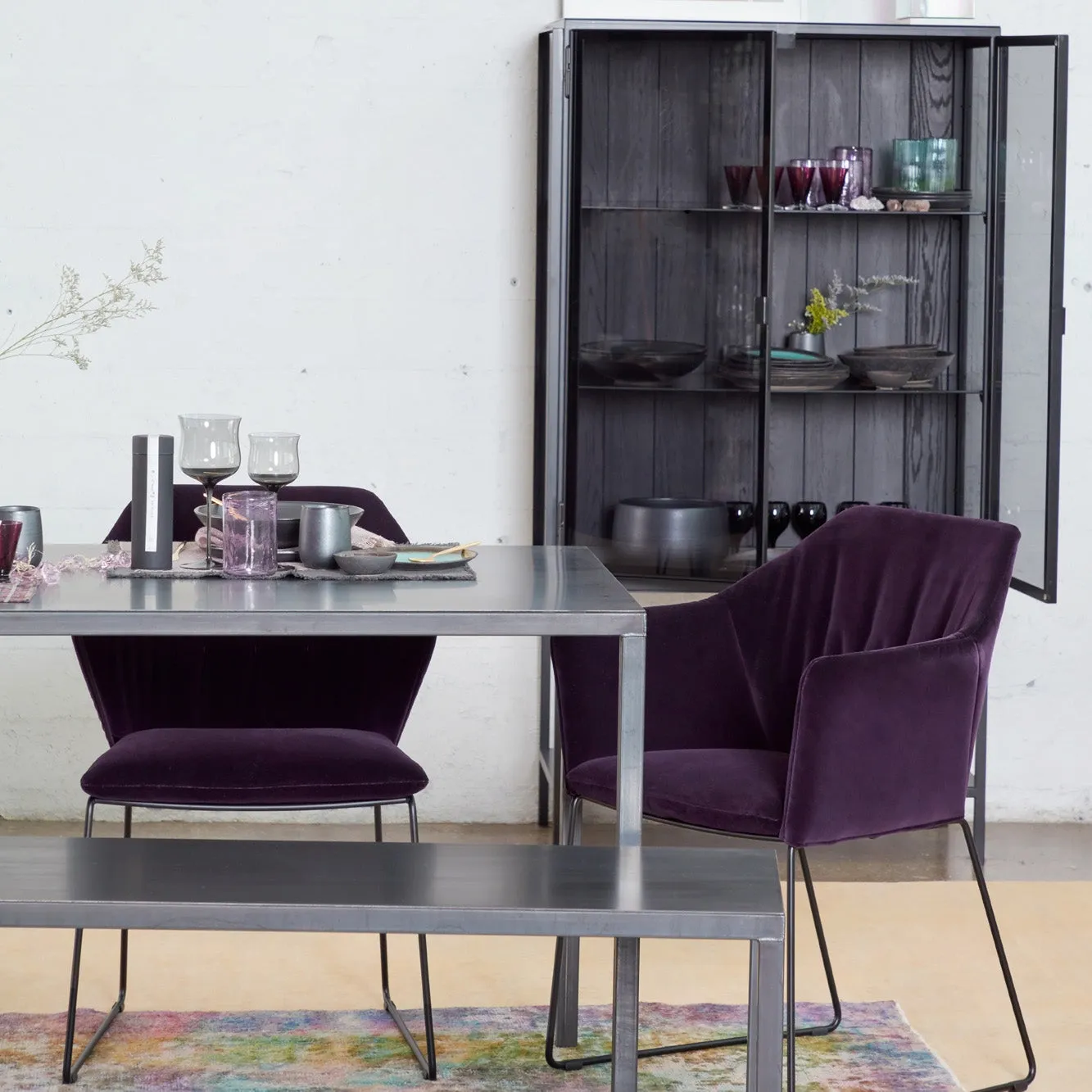 New York Sedia Dining Arm Chair, Velvet