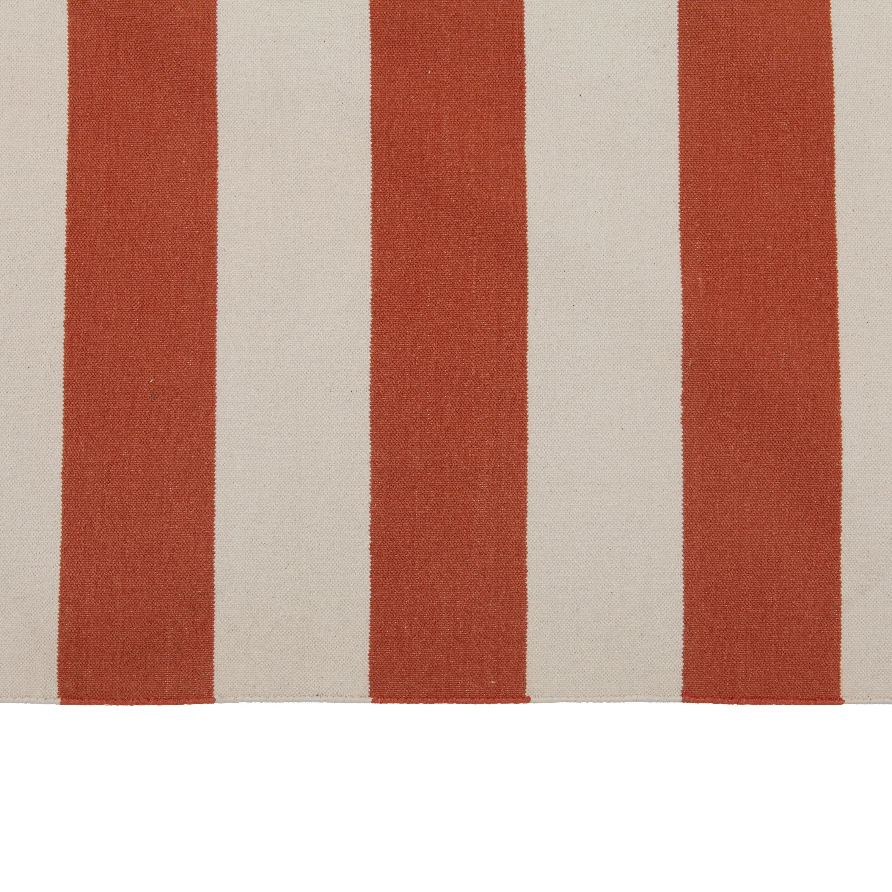 Orange & White Dhurrie Cotton Rug - 10' x 14'3"