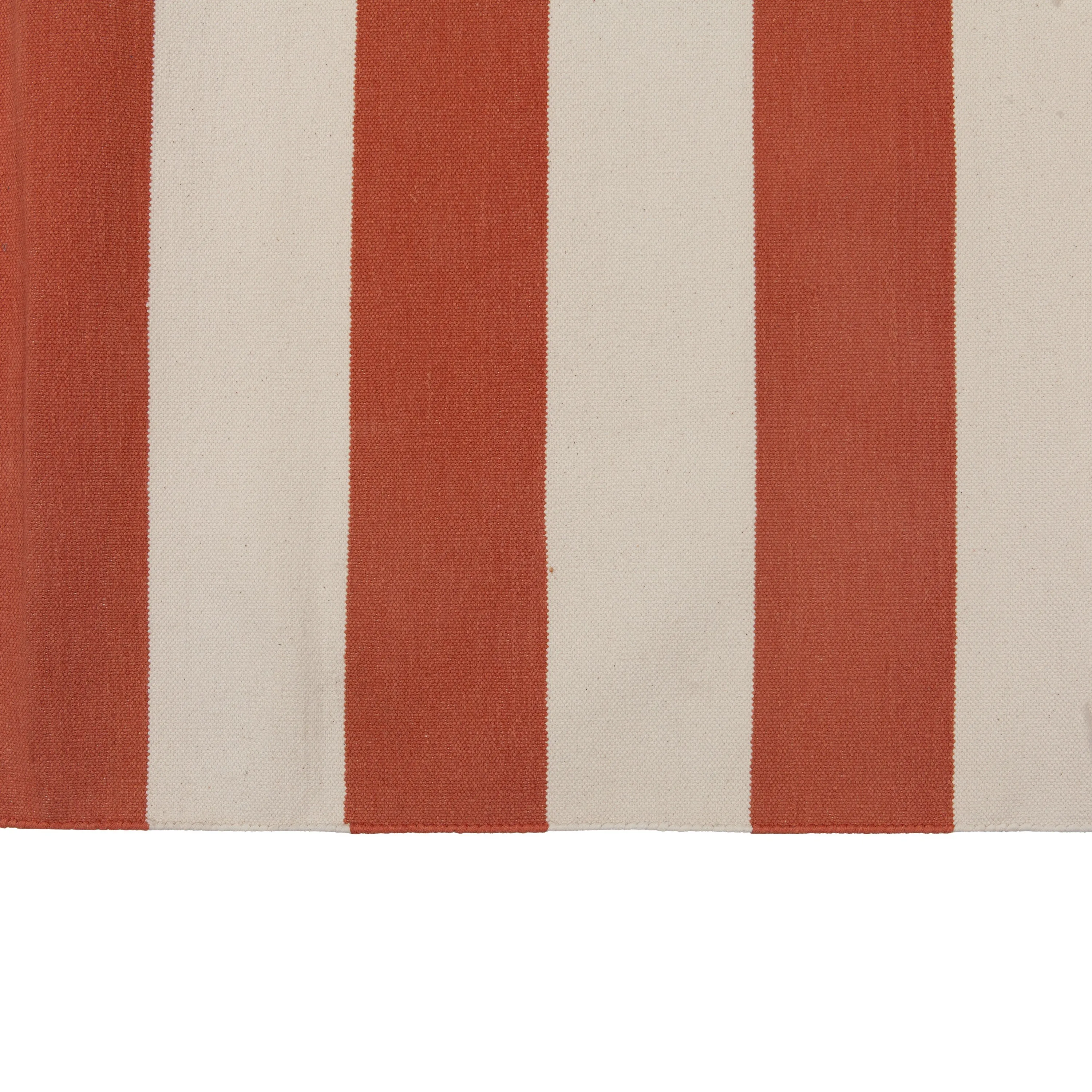 Orange & White Dhurrie Cotton Rug - 10' x 14'3"