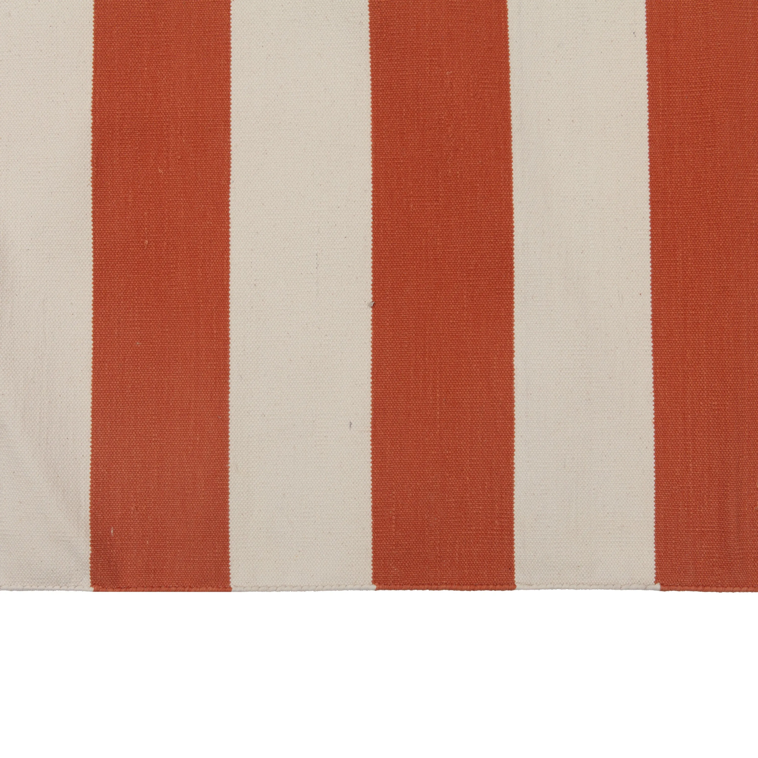 Orange & White Dhurrie Cotton Rug - 10' x 14'3"