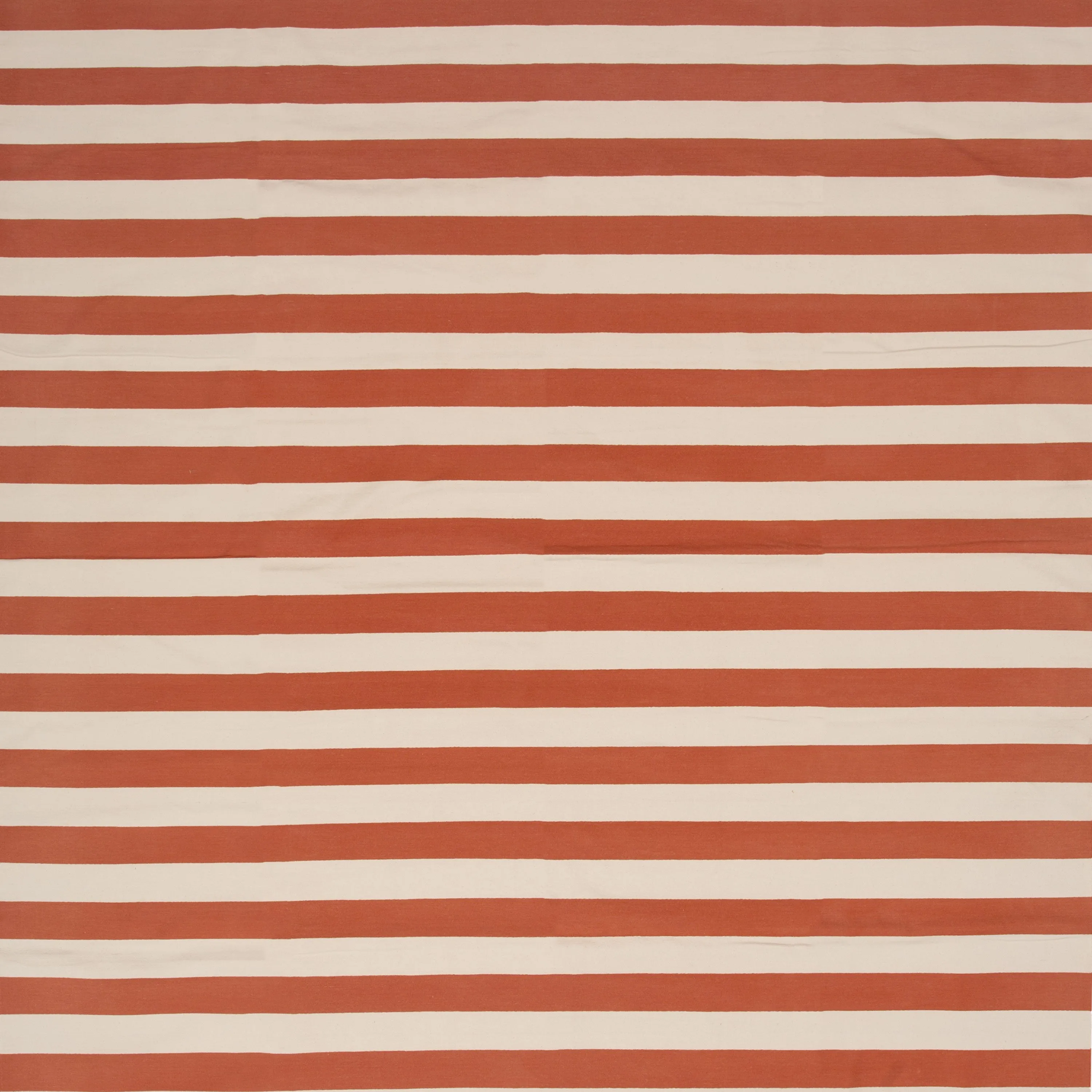 Orange & White Dhurrie Cotton Rug - 10' x 14'3"