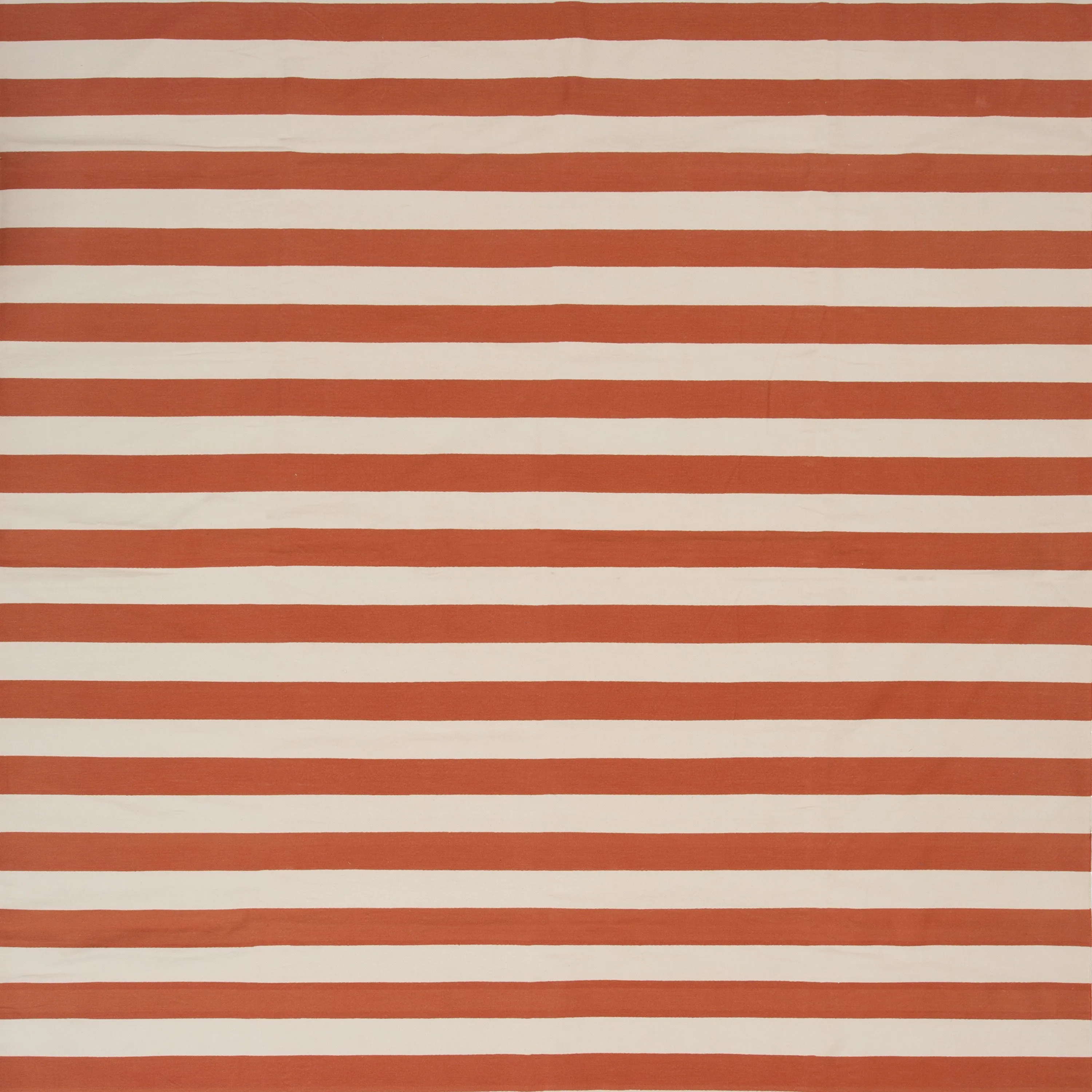 Orange & White Dhurrie Cotton Rug - 10' x 14'3"