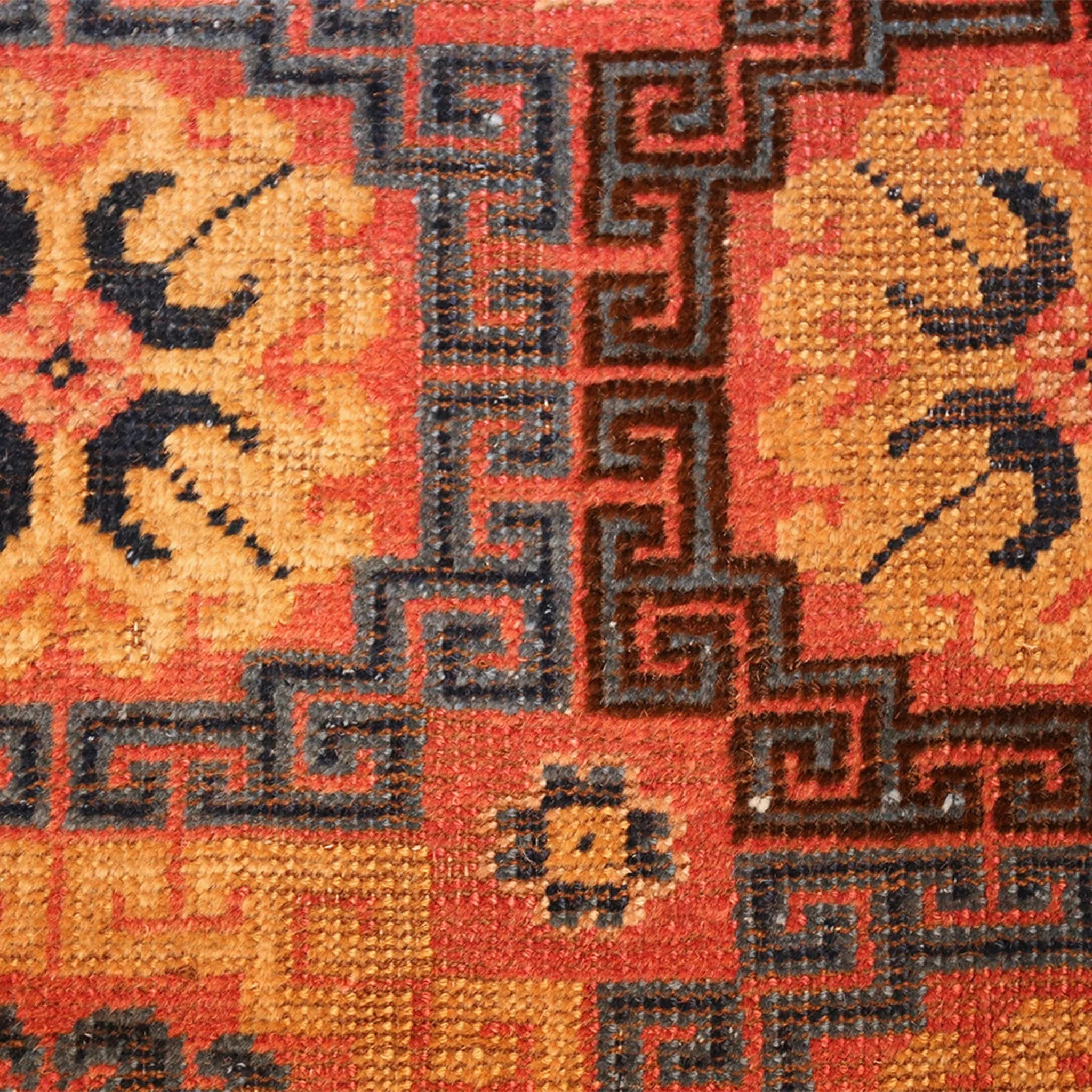 Orange Antique Khotan Wool Rug - 8'7" x 14'