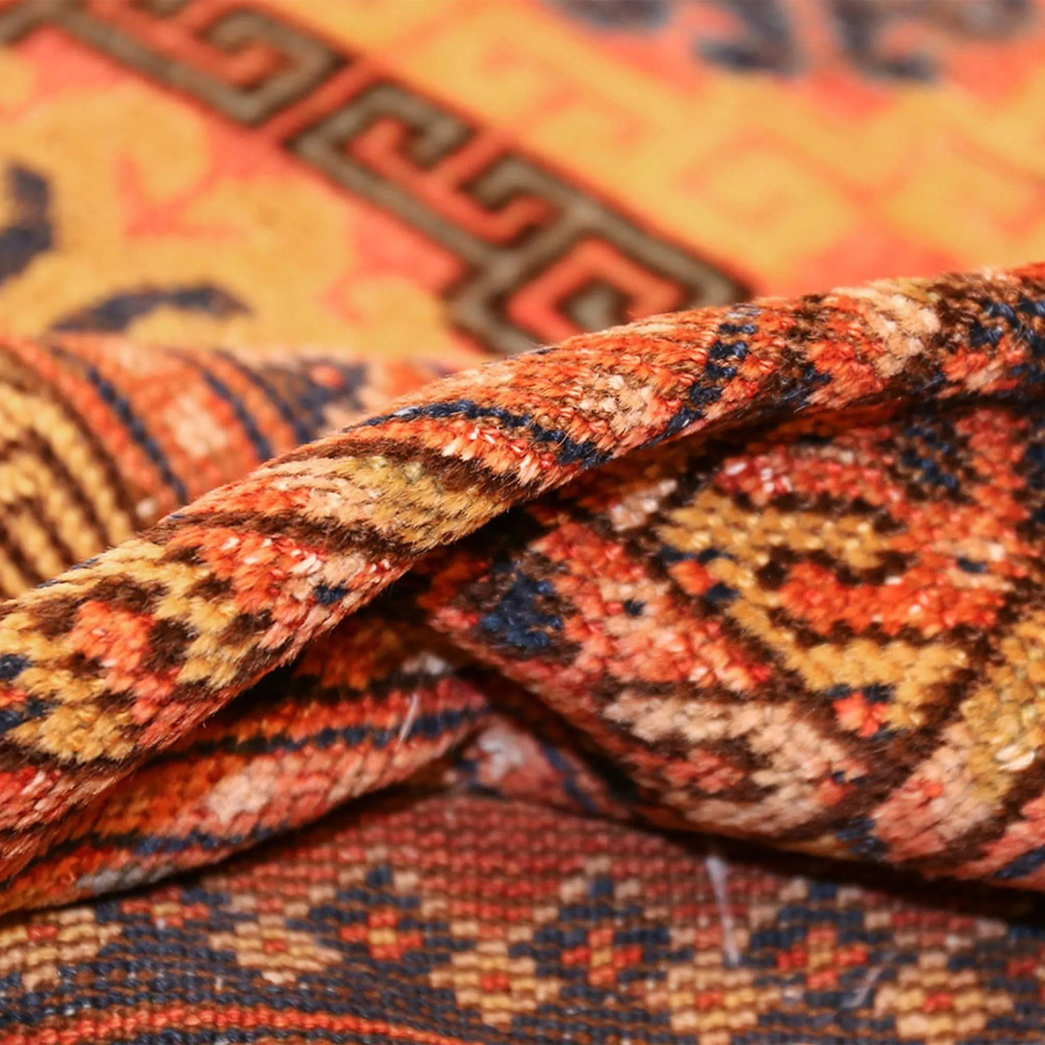 Orange Antique Khotan Wool Rug - 8'7" x 14'