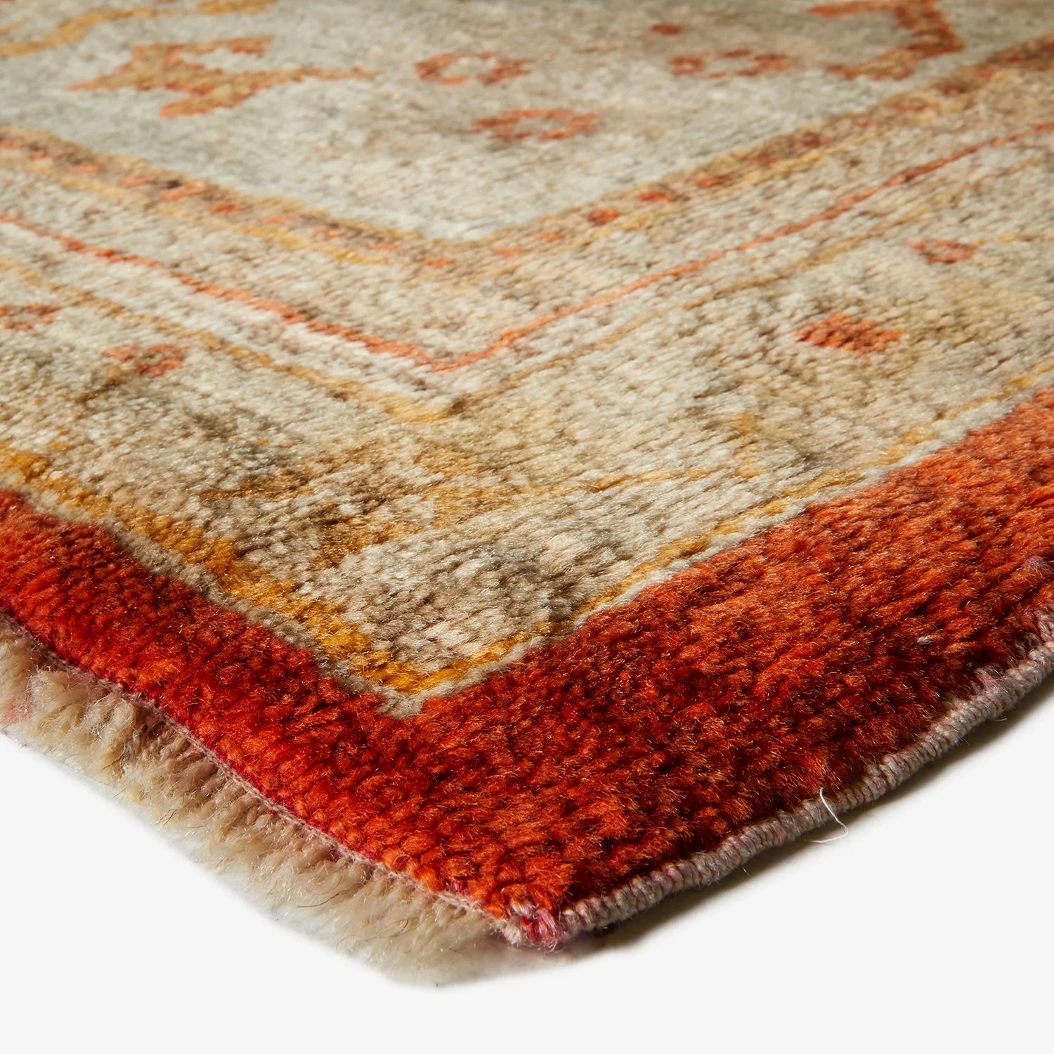 Orange Antique Turkish Oushak Rug - 10'2" x 12'2"
