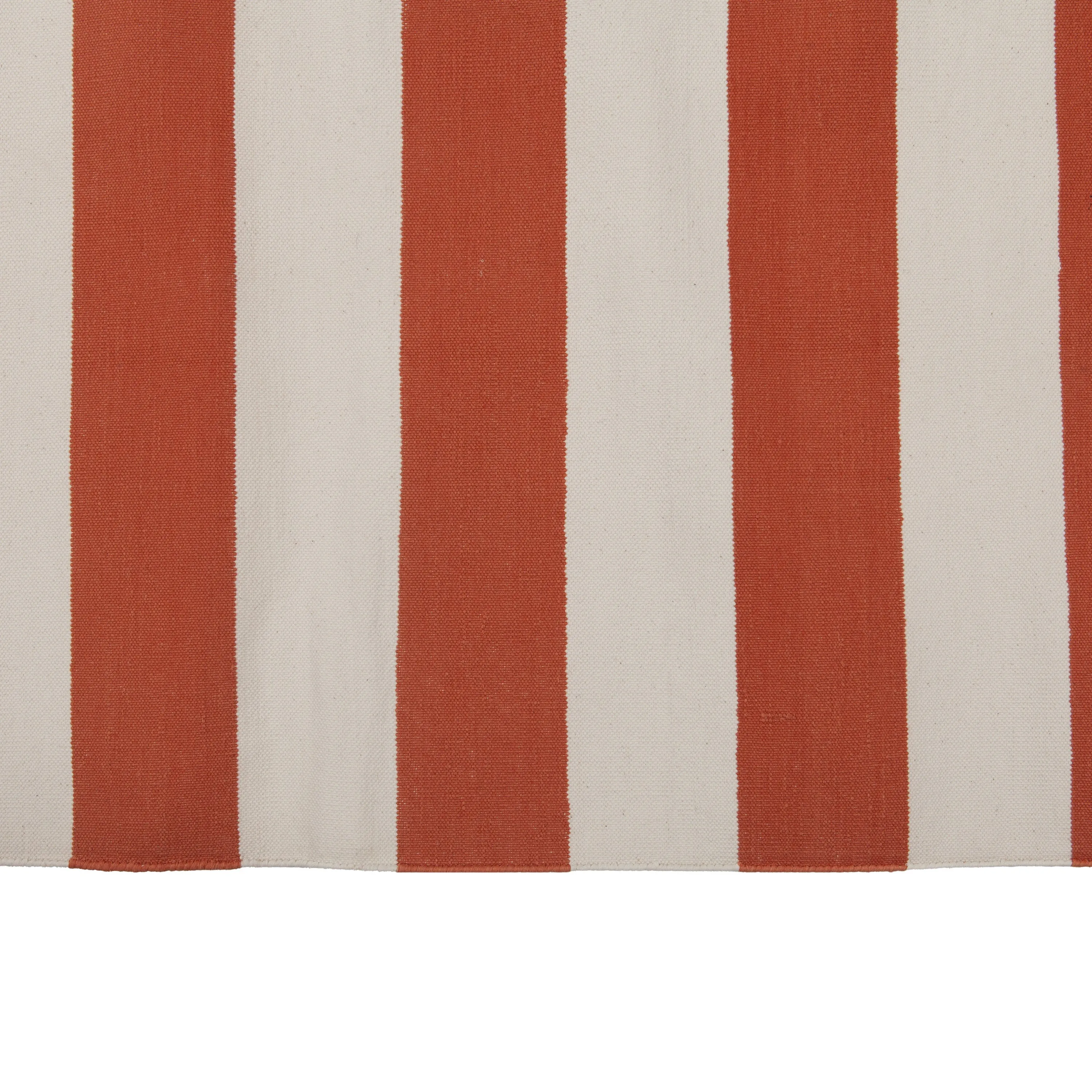 Orange Dhurrie Cotton Rug - 7'10" x 9'10"