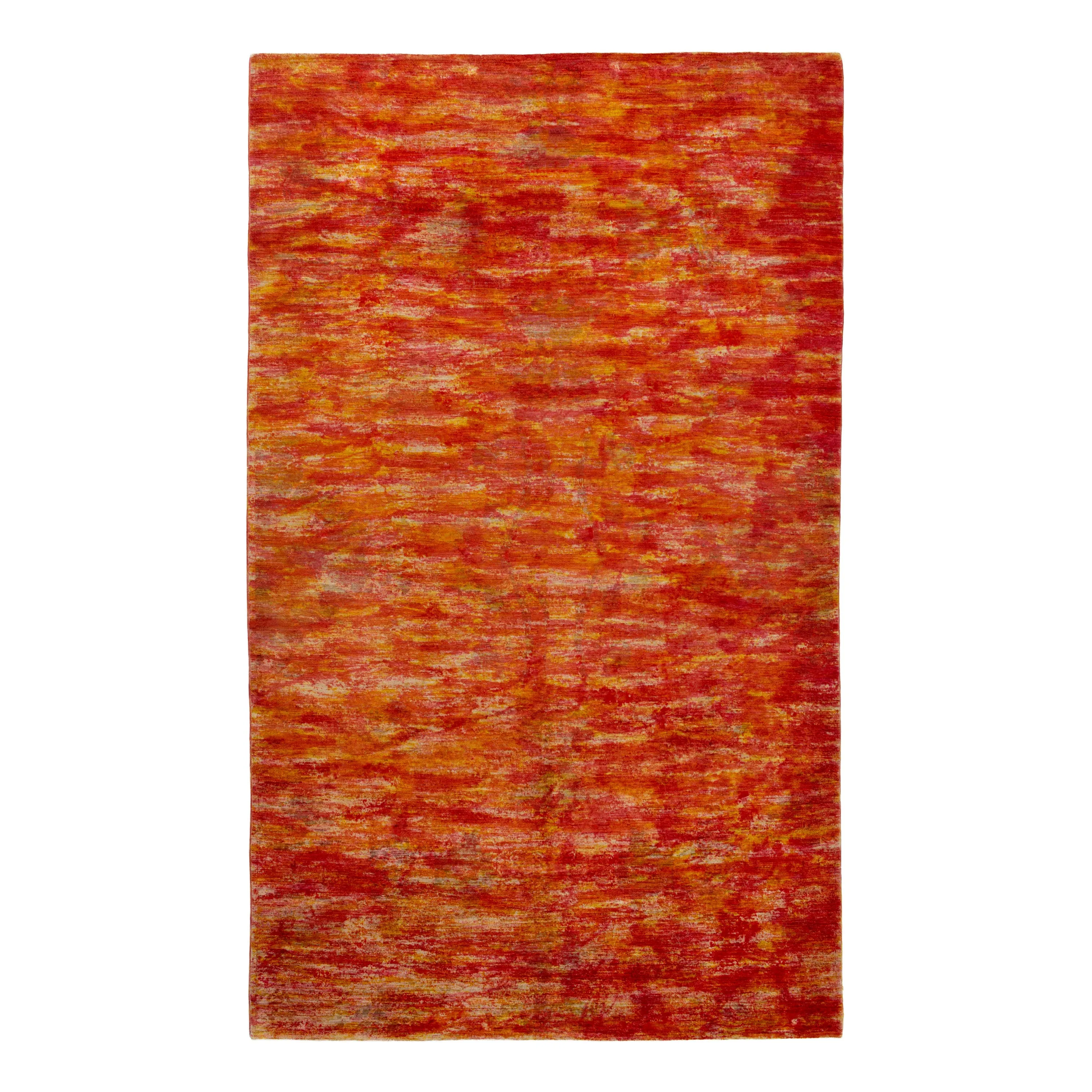 Orange Overdyed Wool Rug - 10' x 7'10"