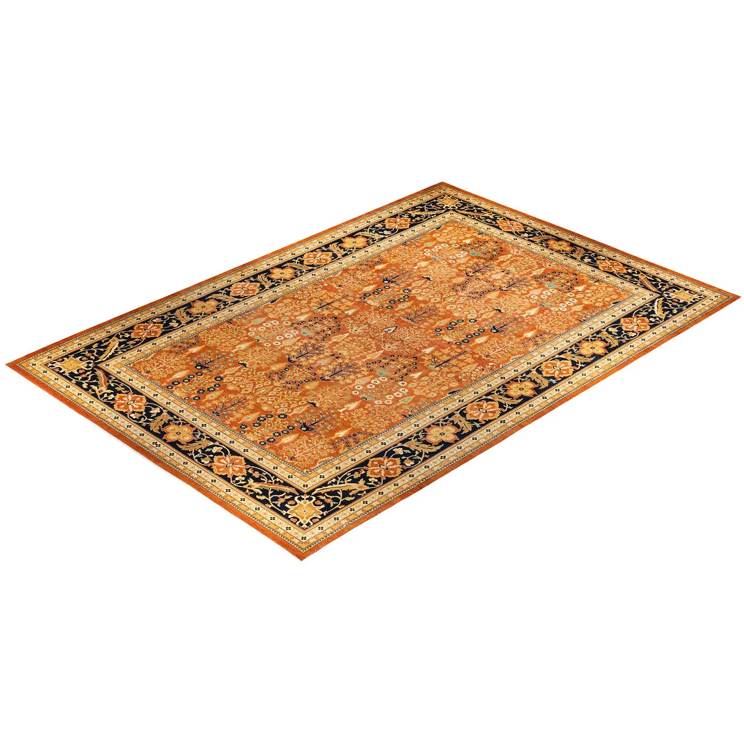 Orange Traditional Wool Rug - 12'2" x 18'7"