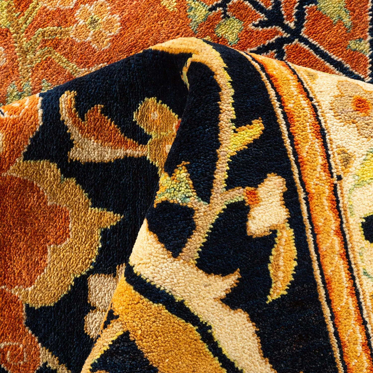 Orange Traditional Wool Rug - 12'2" x 18'7"