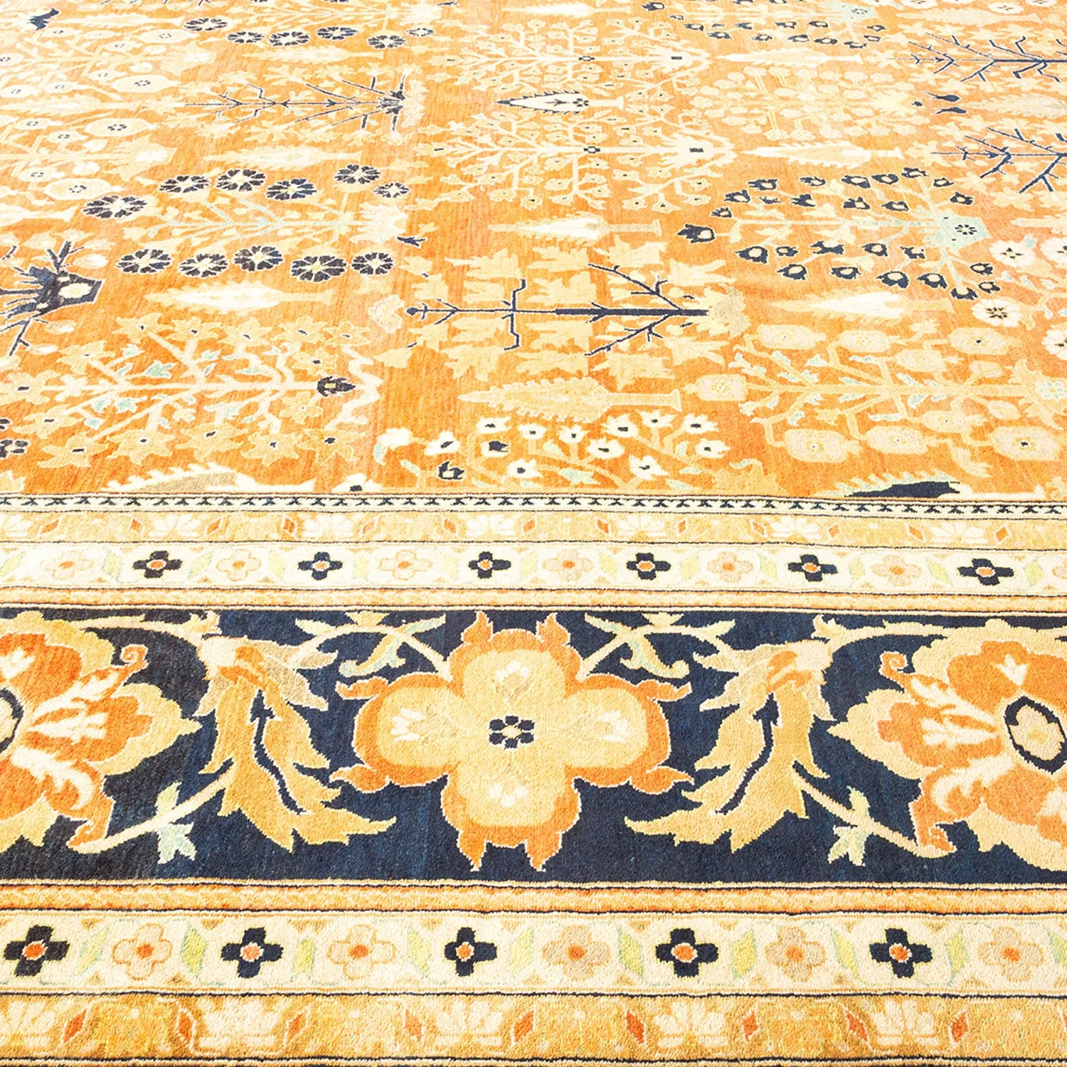Orange Traditional Wool Rug - 12'2" x 18'7"