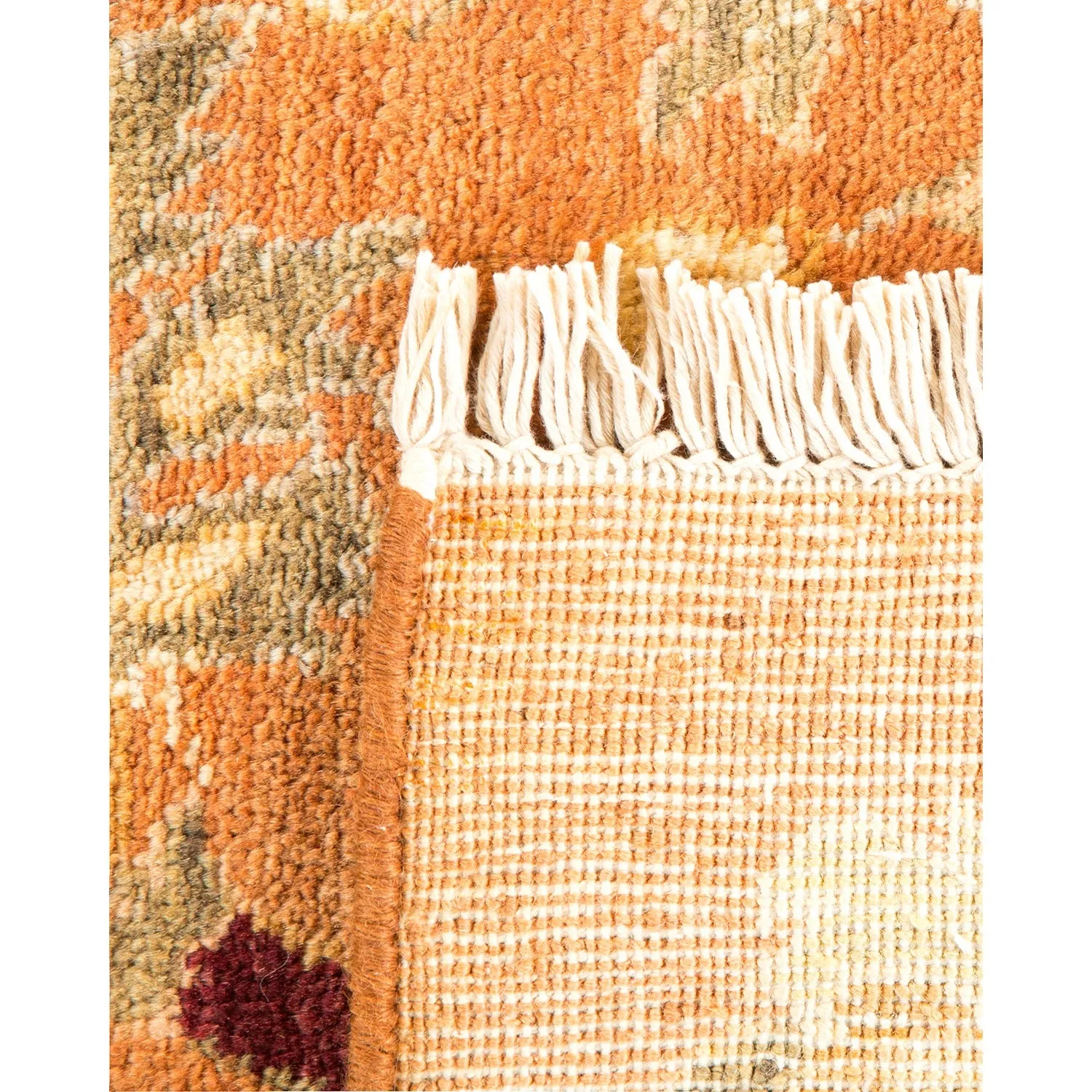 Orange Traditional Wool Rug - 6'2" x 9'5"