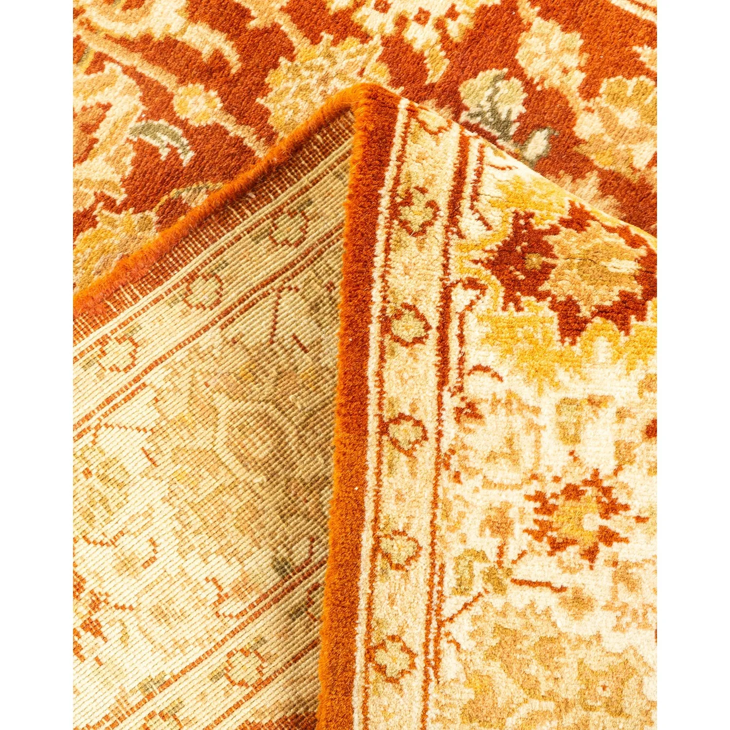 Orange Traditional Wool Runner - 2'8" x 13'2"