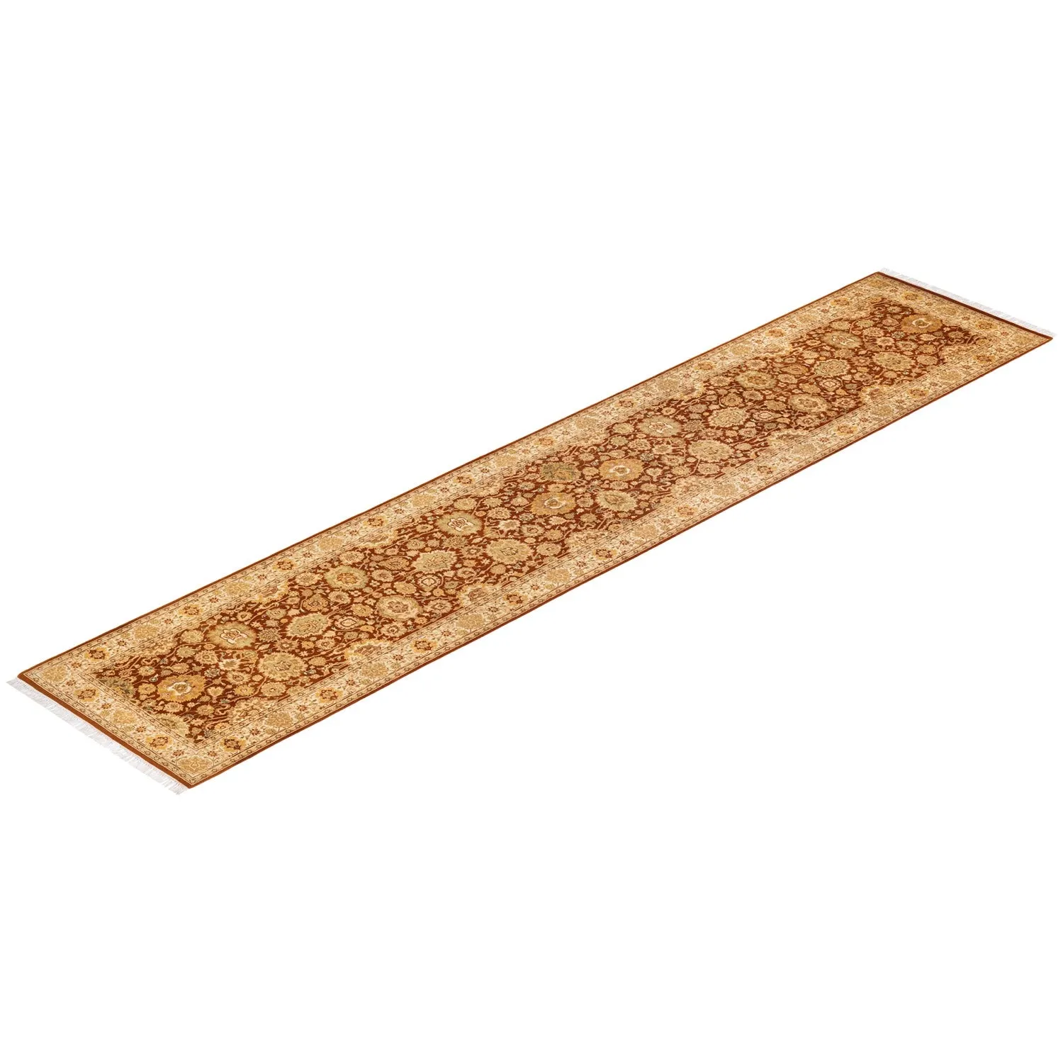 Orange Traditional Wool Runner - 2'8" x 13'2"