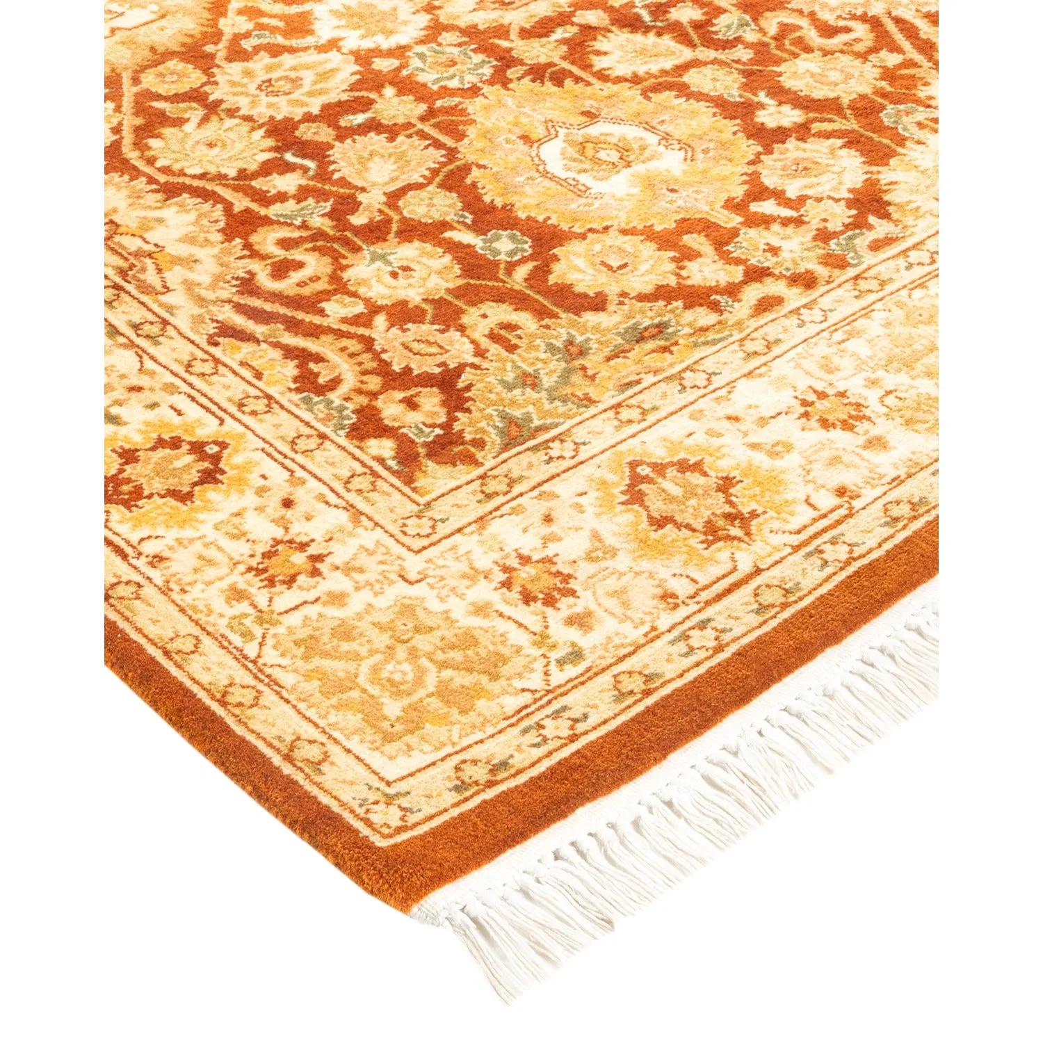 Orange Traditional Wool Runner - 2'8" x 13'2"