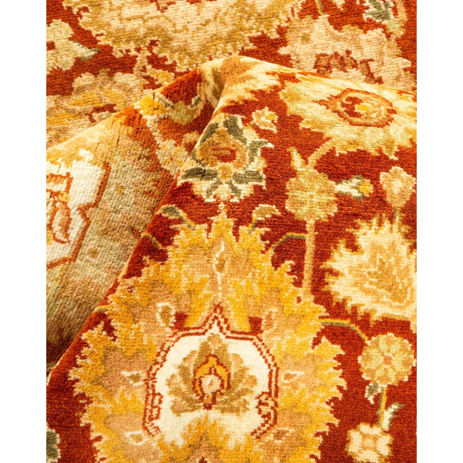 Orange Traditional Wool Runner - 2'8" x 13'2"