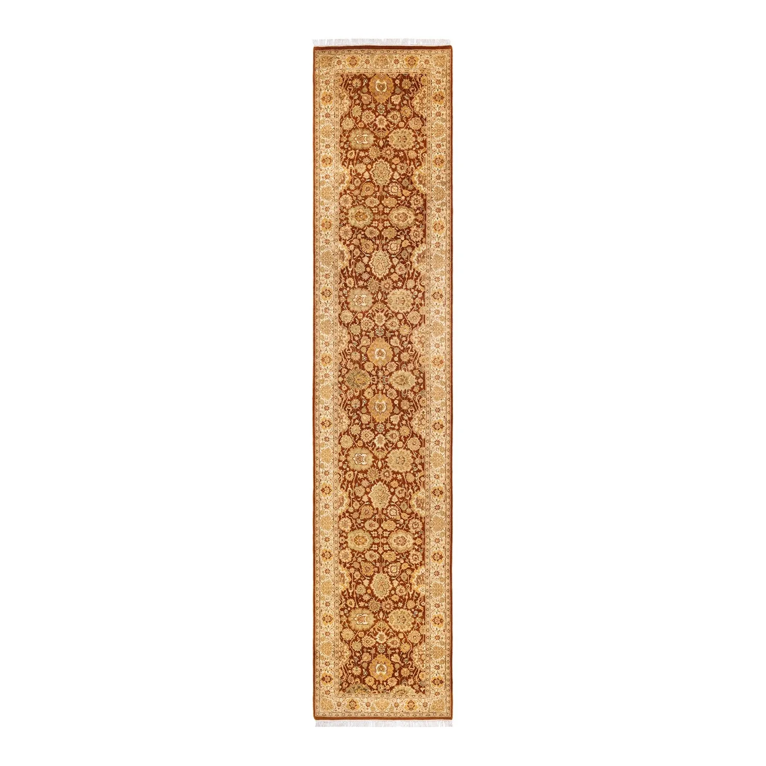 Orange Traditional Wool Runner - 2'8" x 13'2"