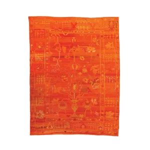 Orange Vintage Traditional Wool Rug - 10'4" x 13'3"