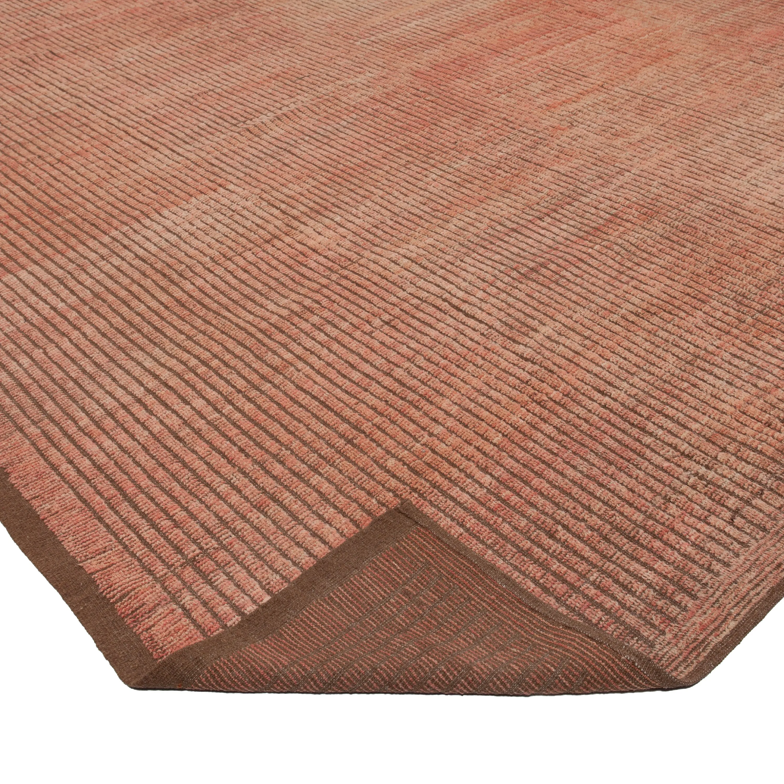 Orange Zameen Modern Wool Rug - 12'9" x 16'8"