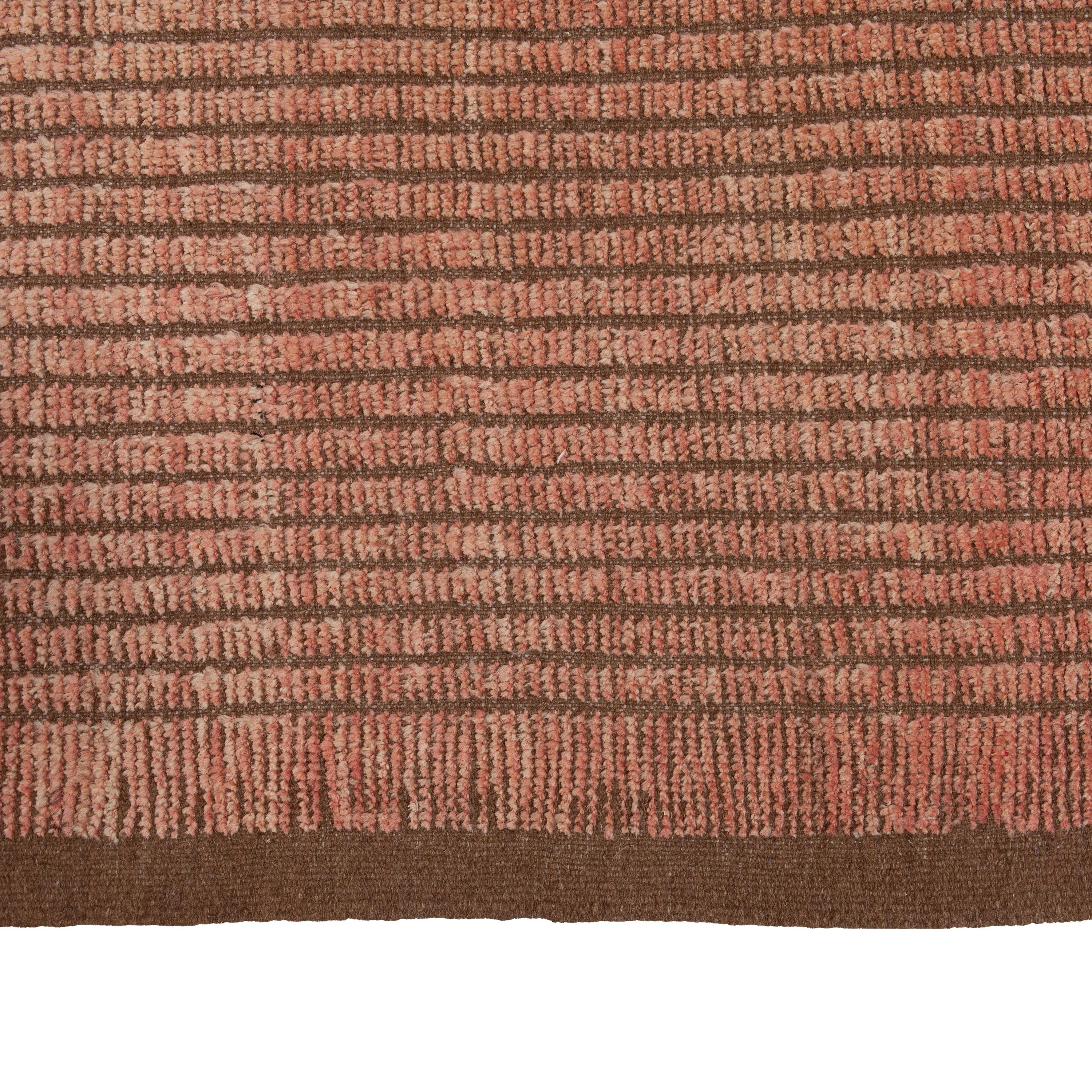Orange Zameen Modern Wool Rug - 12'9" x 16'8"