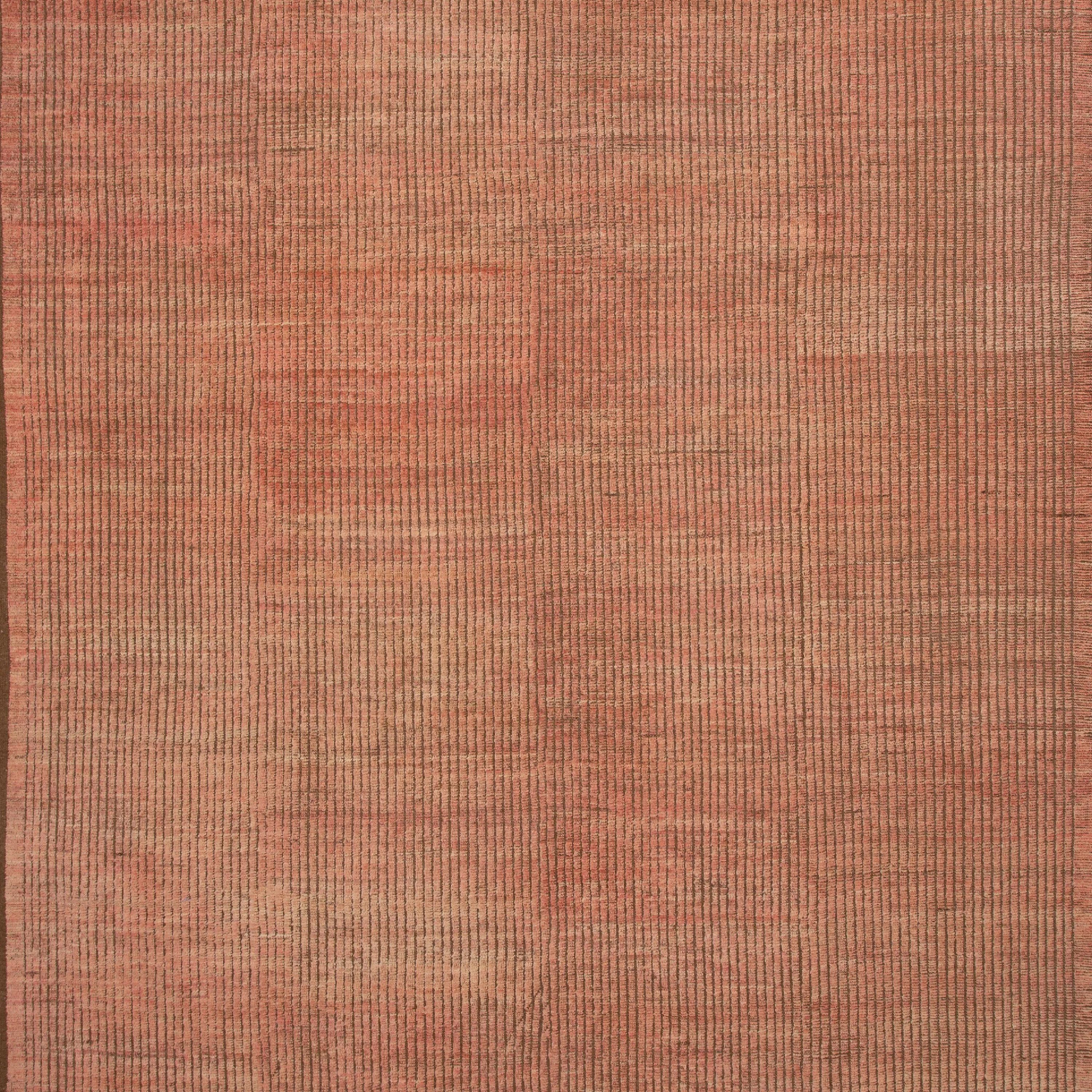 Orange Zameen Modern Wool Rug - 12'9" x 16'8"