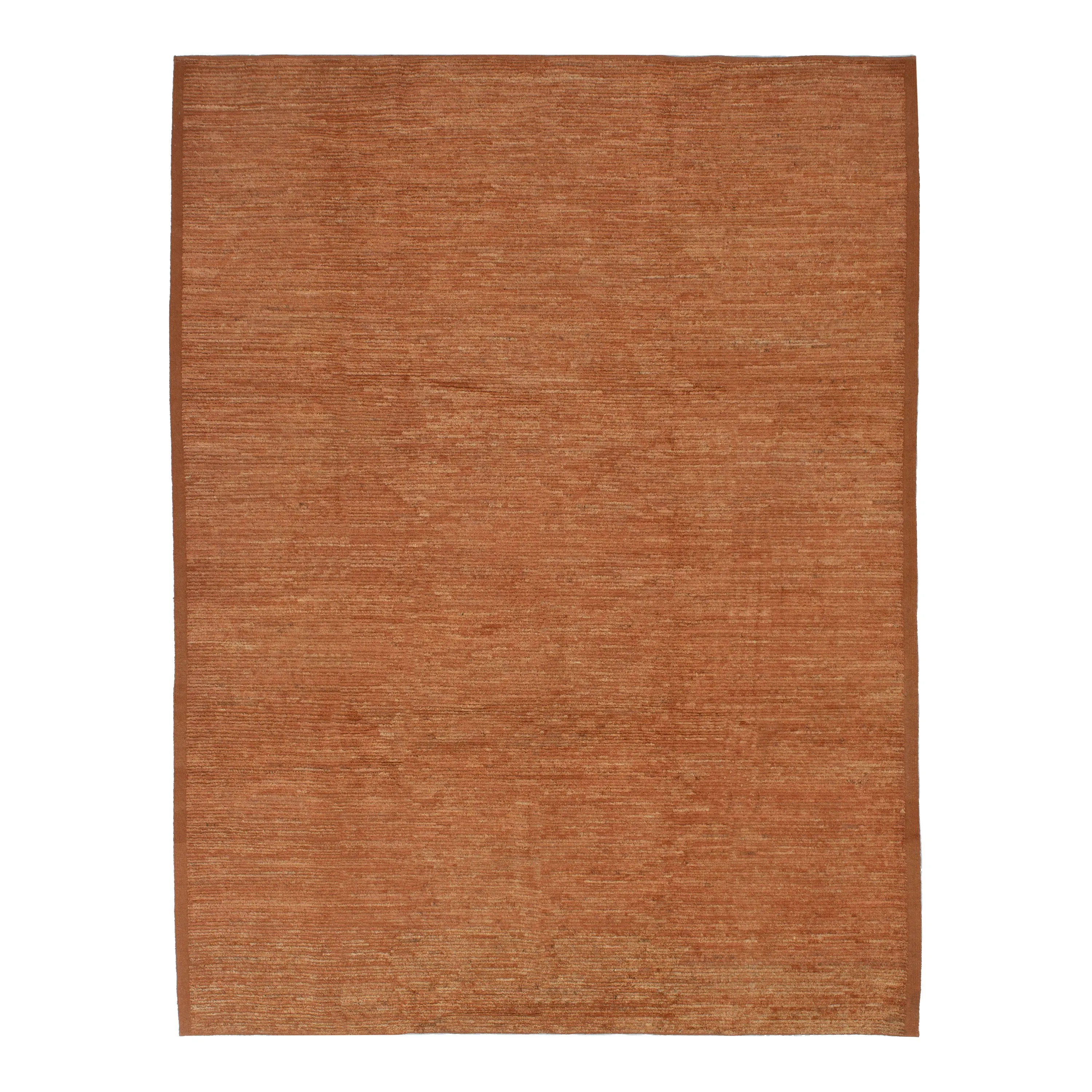 Orange Zameen Transitional Wool Rug - 9'4" x 12'